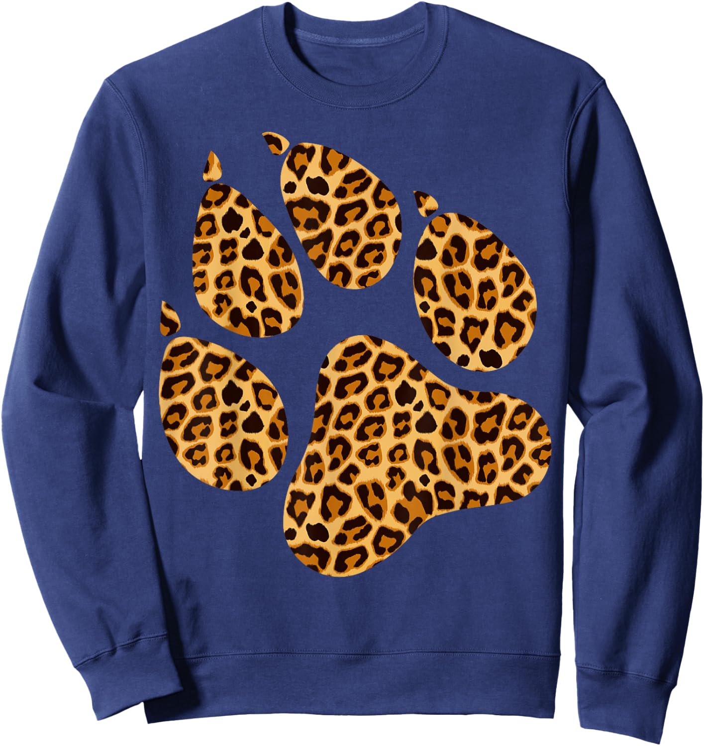 Funny Leopard Print Paw | Cool Cheetah Skin Boys Girls Gift Sweatshirt - Sweatshirt | Navy