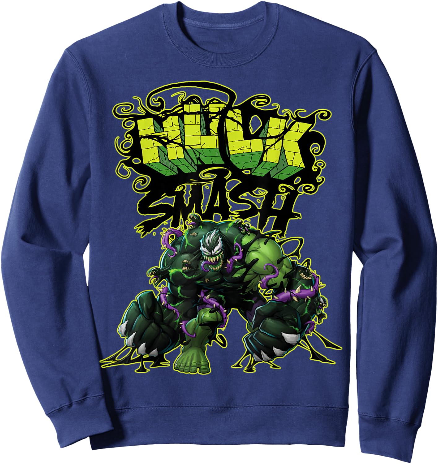 Marvel Spider-Man Maximum Venom Hulk Smash Venomized Sweatshirt - Sweatshirt | Navy
