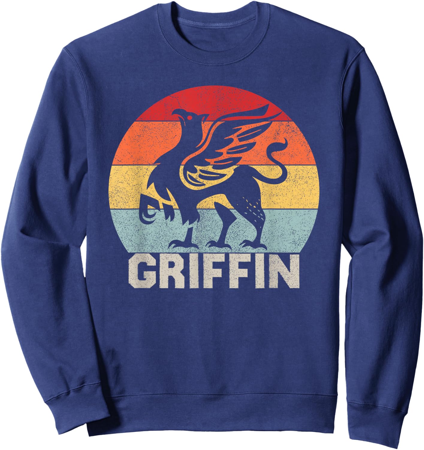 Vintage Griffin Cute Gifts, Retro Animal Legendary Griffin Sweatshirt - Sweatshirt | Navy