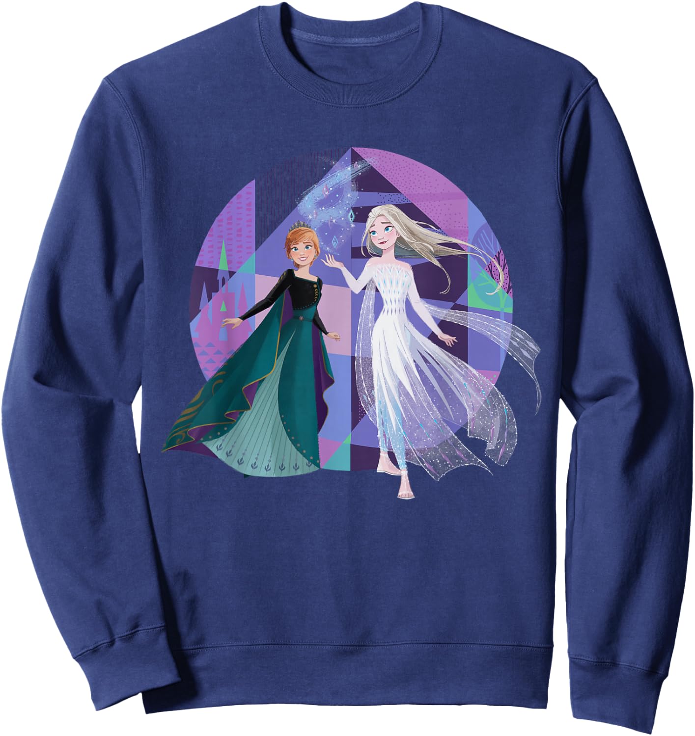 Disney Frozen 2 Queen Anna and Snow Queen Elsa Sweatshirt - Sweatshirt | Navy