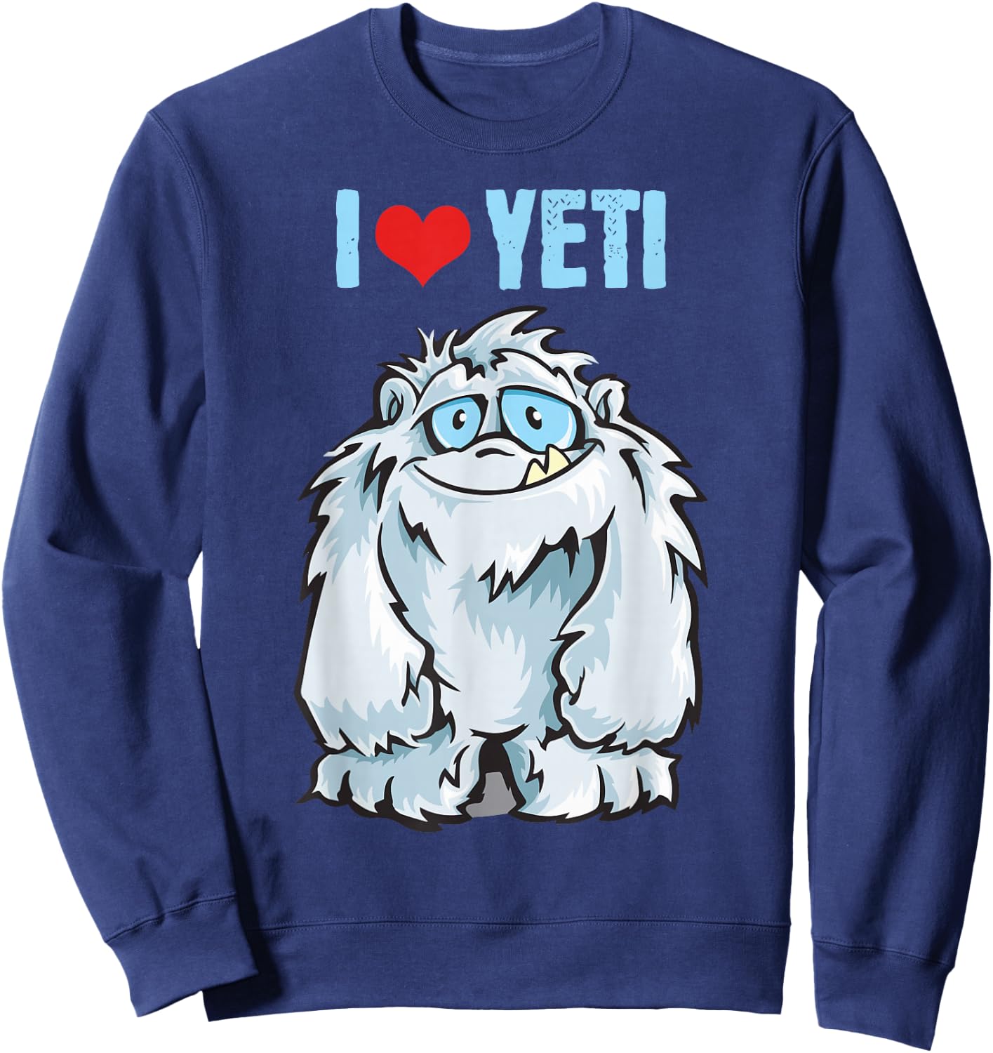 I Heart Yeti - I Love Yeti Men Girls Boys Sweatshirt - Sweatshirt | Navy