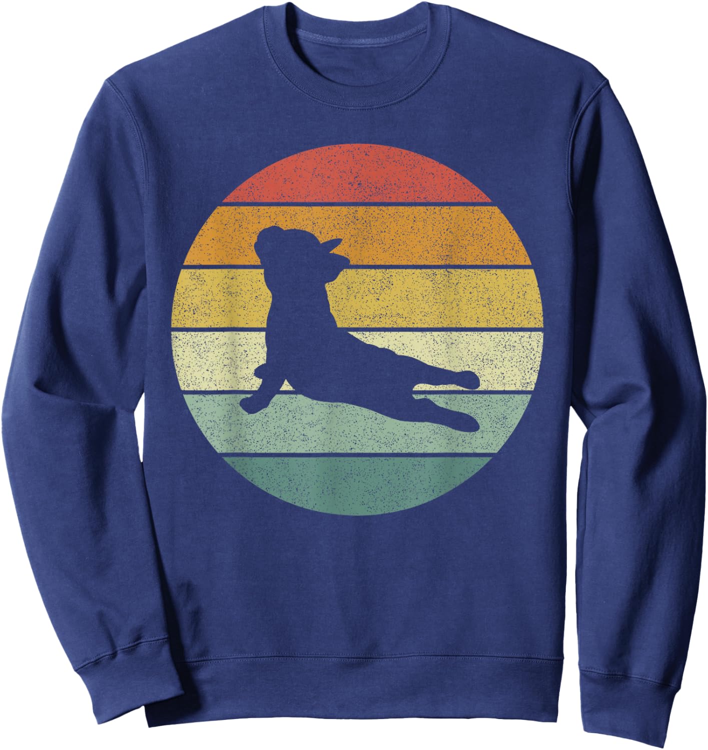 Vintage Retro French Bulldog Shirt Yoga Funny French Bulldog Women Girls Kids Sweatshirt - Sweatshirt | Navy