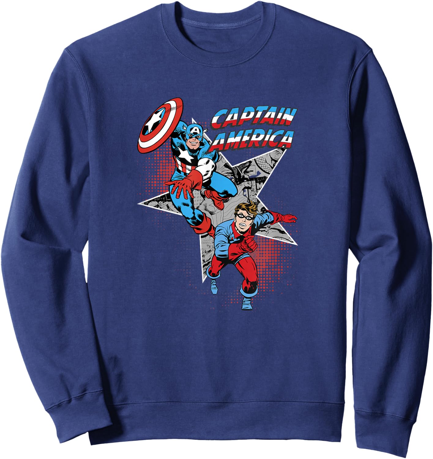 Marvel Captain America Bucky Retro Team Portrait Sweatshirt - Sweatshirt | Navy