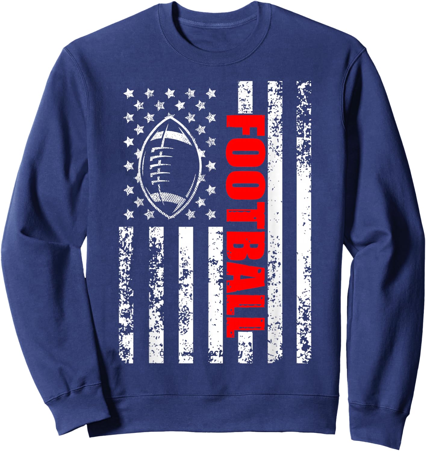 American Flag Football Patriotic Football Sweatshirt - Sweatshirt | Navy