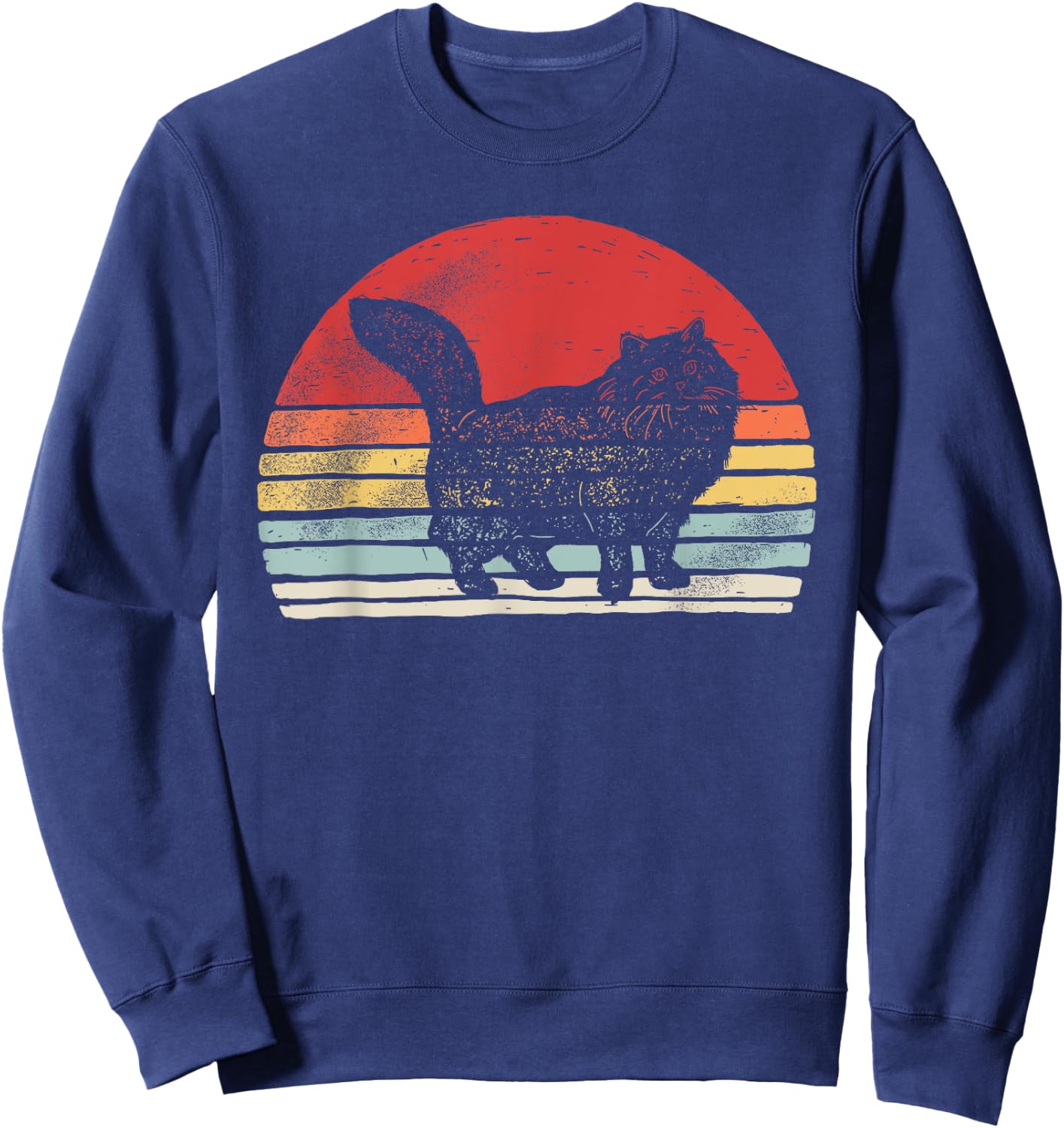 Vintage Retro Siberian Cat Sweatshirt - Sweatshirt | Navy