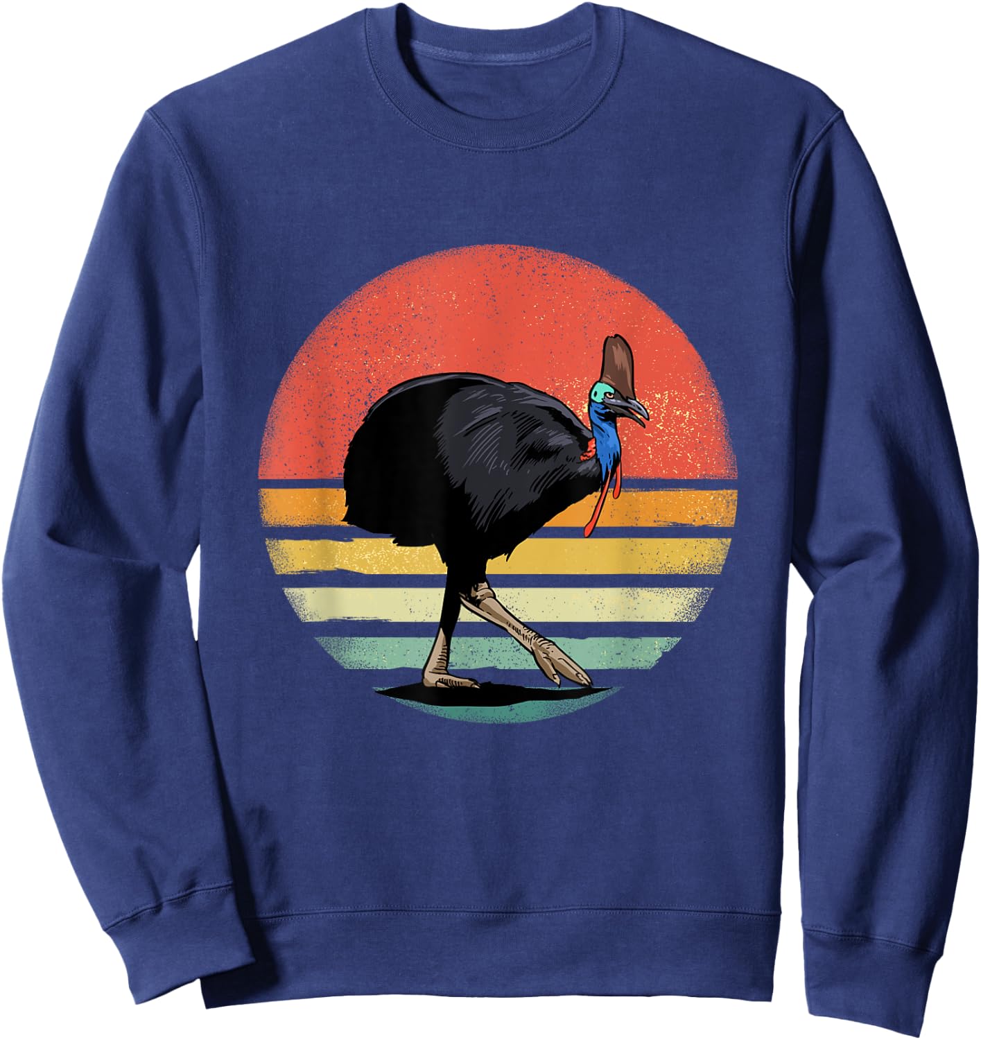 Retro Vintage Cassowary Nature Cassowary Bird Watcher Sweatshirt - Sweatshirt | Navy