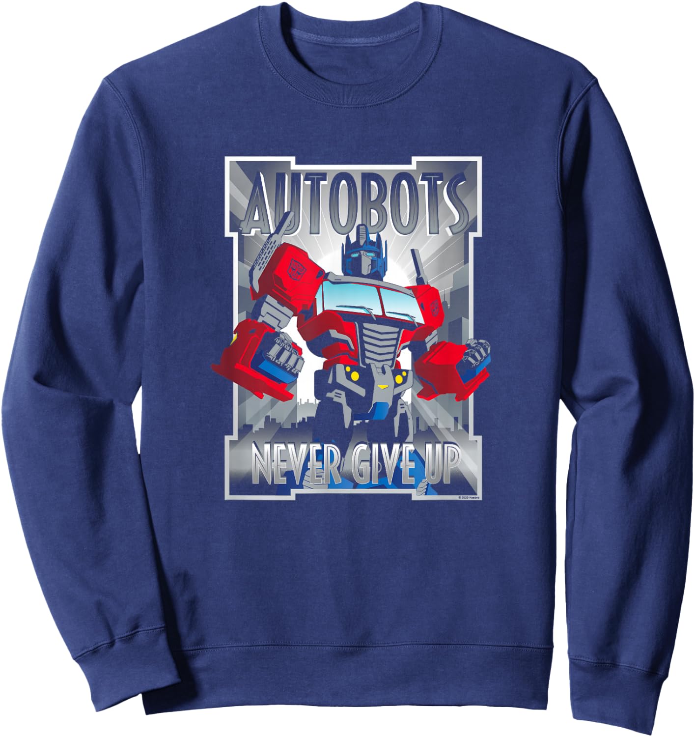 Transformers Optimus Prime Autobots Never Give Up Small Sweatshirt - Sweatshirt | Navy