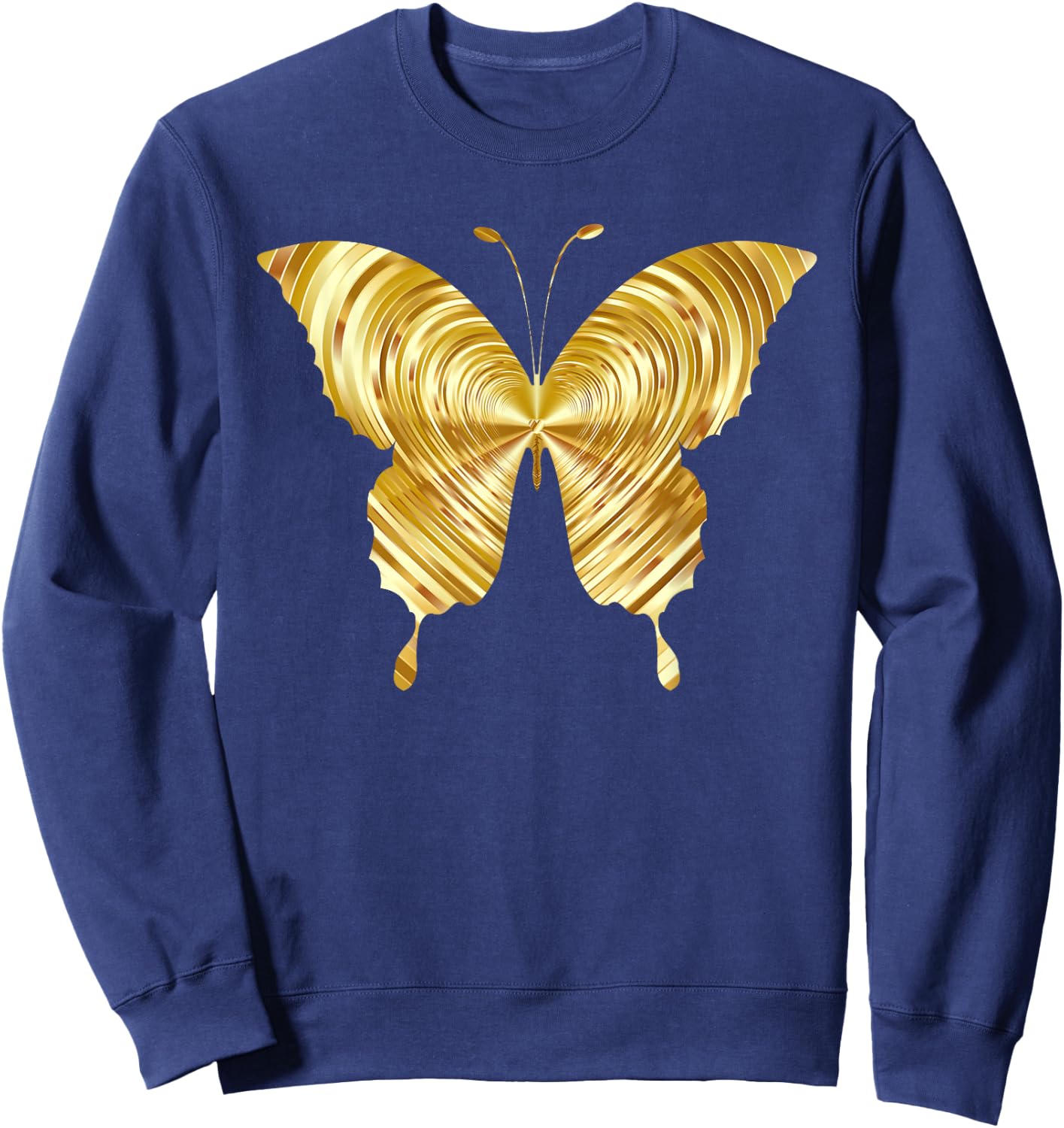 Cute Butterfly of Gold Very Beautiful for Butterfly Lovers Sweatshirt - Sweatshirt | Navy