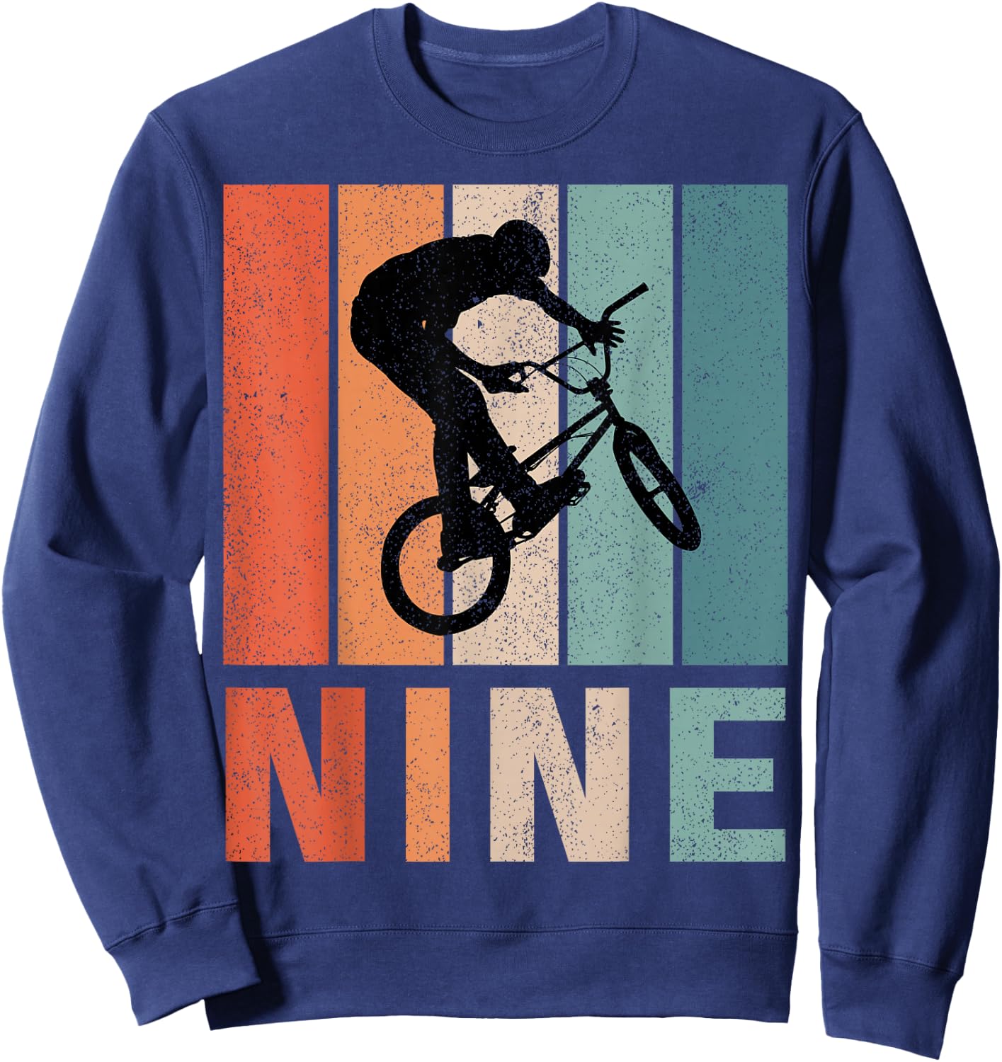 9th Birthday Retro BMX Bicycle Bike Boys Kids 9 Years Old Sweatshirt - Sweatshirt | Navy