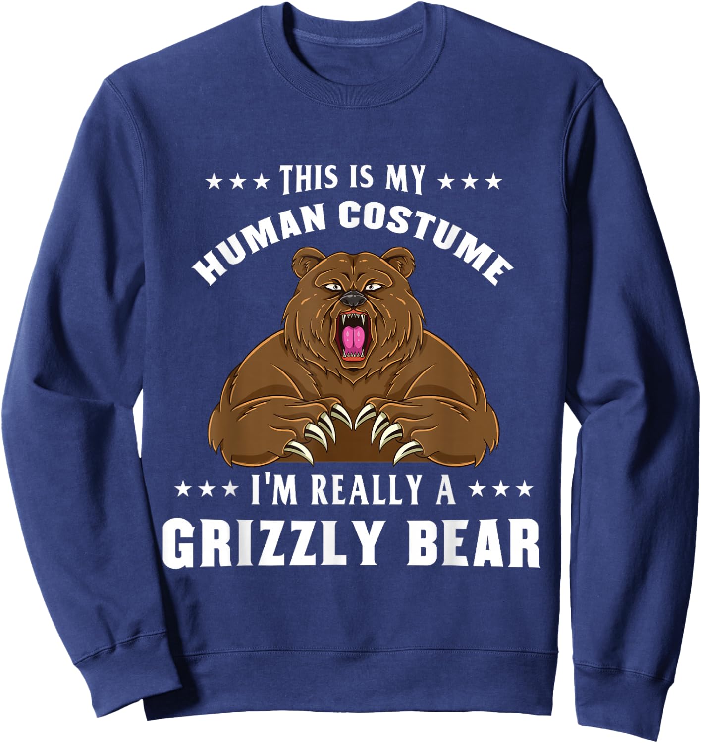 This Is My Human Costume I'm Really A Grizzly Bear Sweatshirt - Sweatshirt | Navy