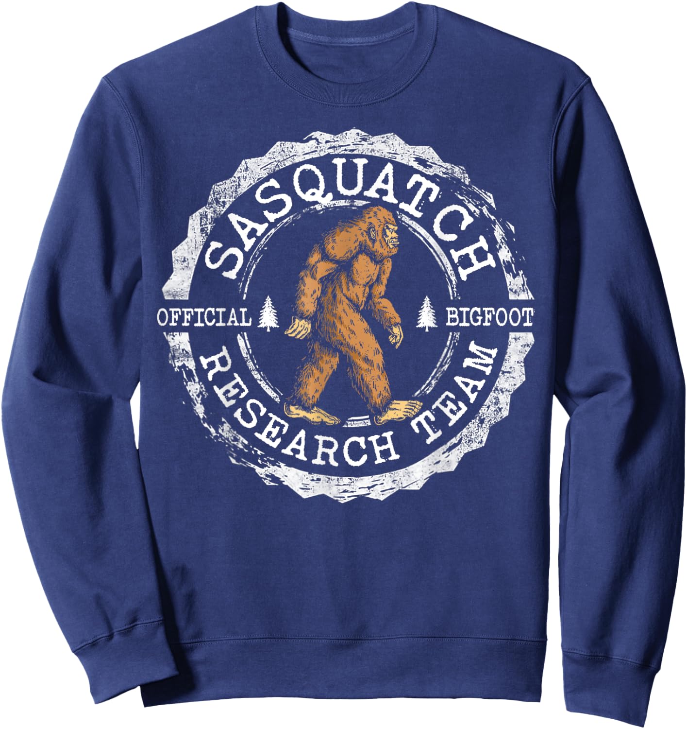 Bigfoot Research Team Vintage Sasquatch Yeti Men Women Kids Sweatshirt - Sweatshirt | Navy