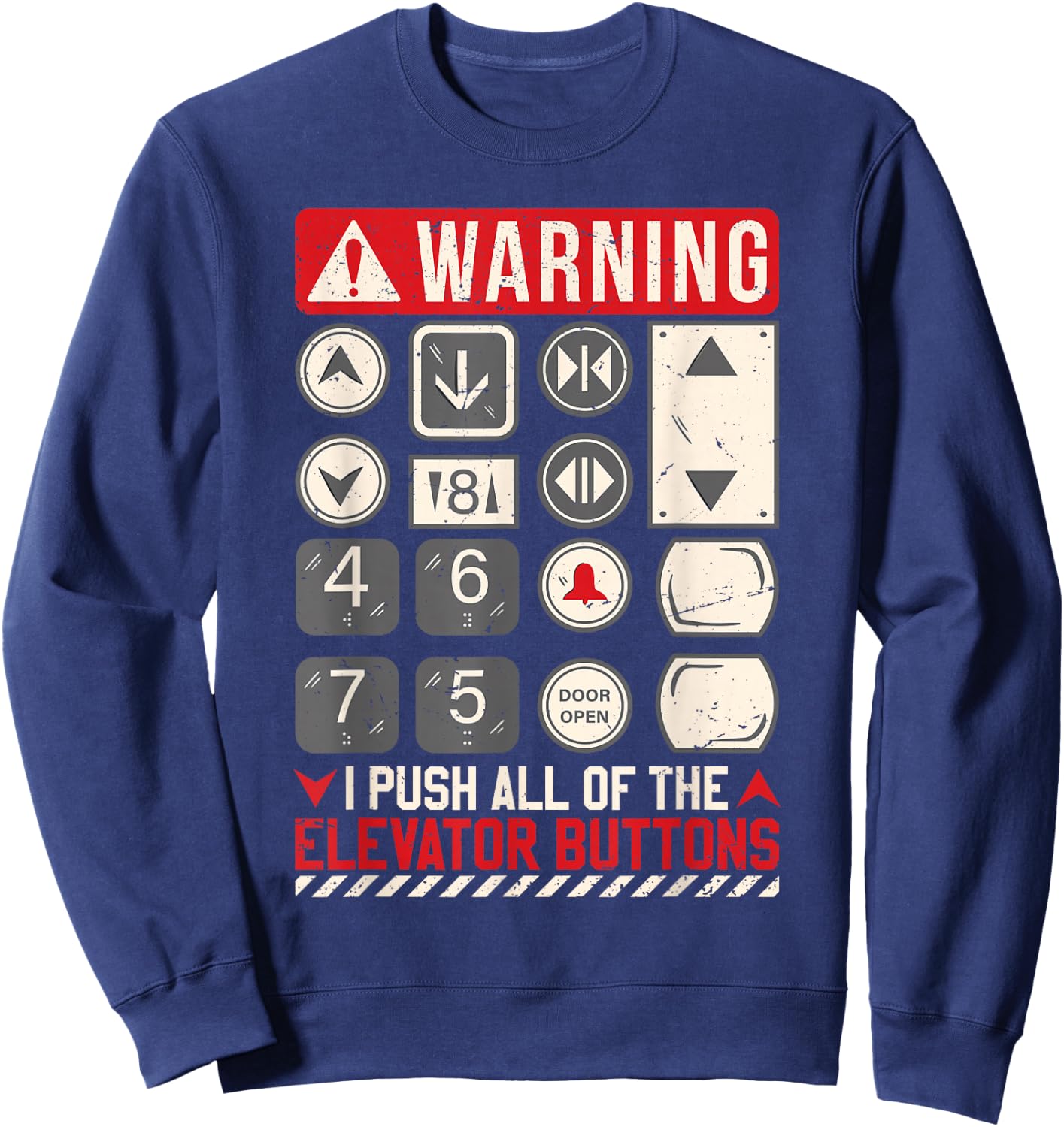 Elevator Button Elevator Mechanic Technician Sweatshirt - Sweatshirt | Navy