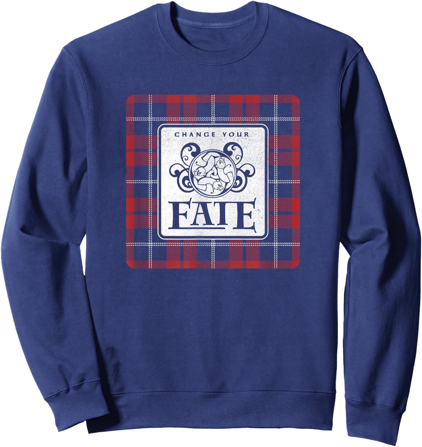 Disney Brave Change Your Fate Plaid Logo Sweatshirt - Sweatshirt | Navy