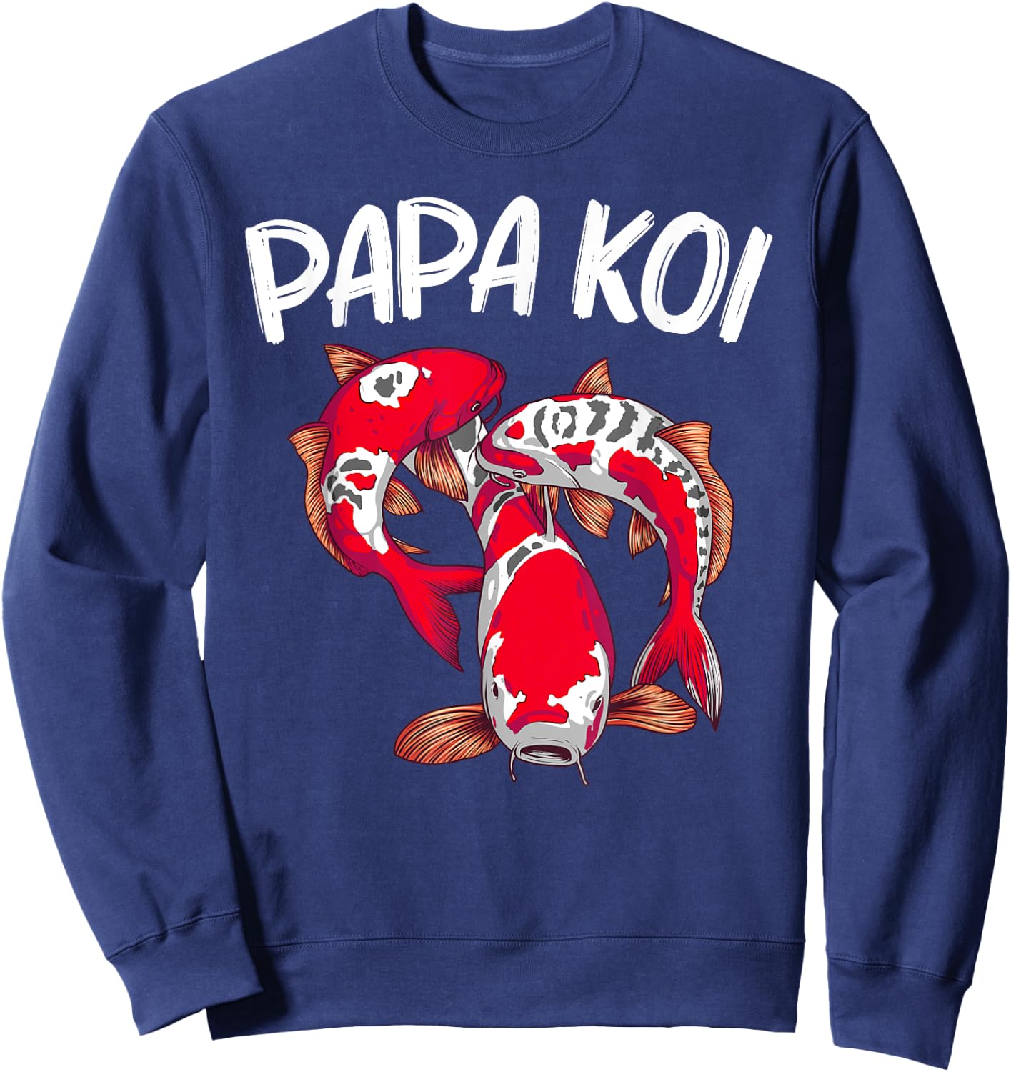 Koi Fish Gift Dad Men Japan Koi Carp Fishes Pond Lover Sweatshirt - Sweatshirt | Navy