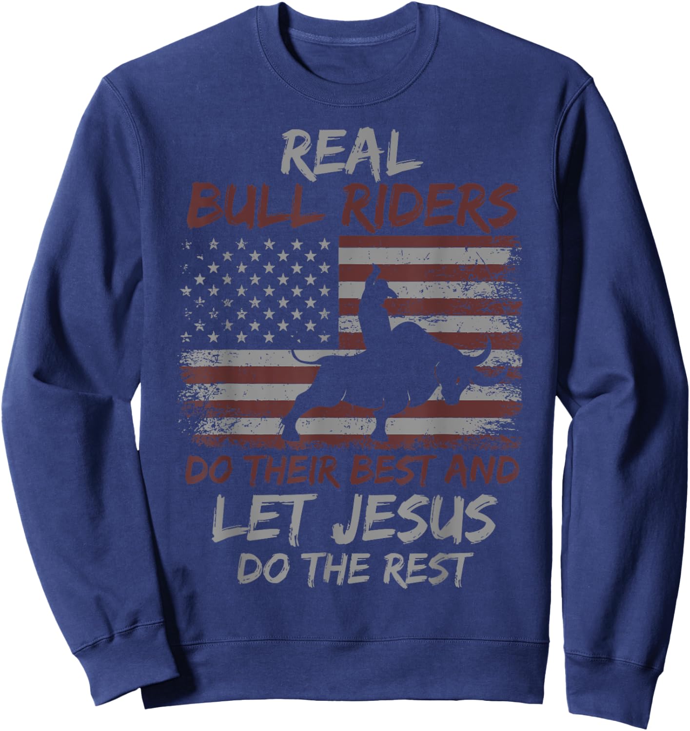 Christian Bull Riding Bull Rider & Western Sweatshirt - Sweatshirt | Navy