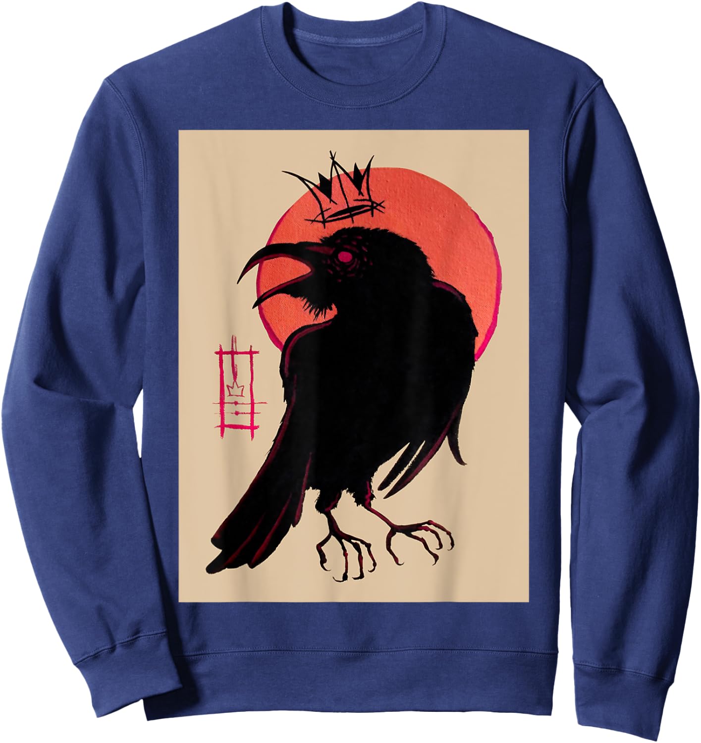 King of the Corvids for Fans of Crows and Ravens Sweatshirt - Sweatshirt | Navy