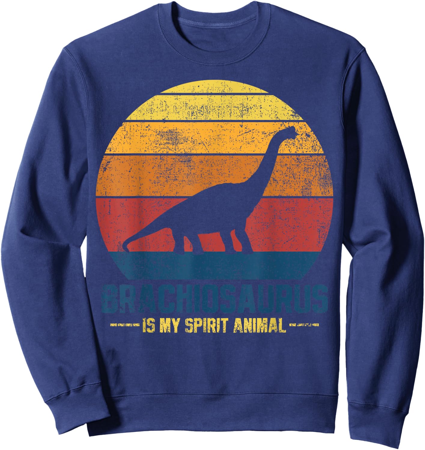 Brachiosaurus Dinosaurs Vintage Sweatshirt - Sweatshirt | Navy