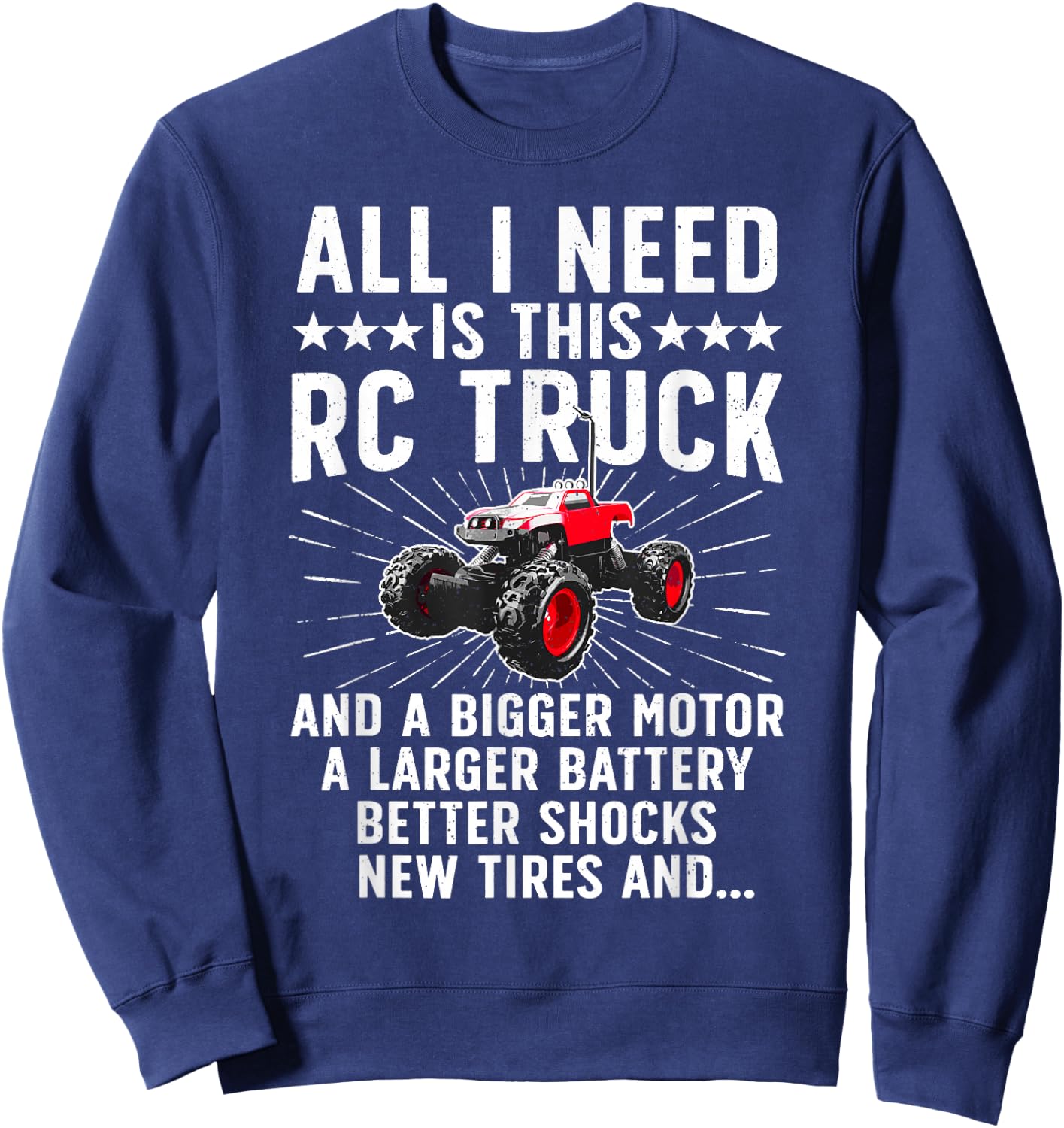 Best RC Car Design Women Kids RC Car Racing Lovers Sweatshirt - Sweatshirt | Navy