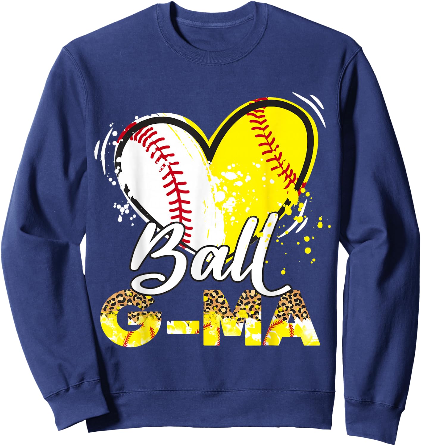 G-Ma of Both Baseball Softball Sport Matching Family Party Sweatshirt - Sweatshirt | Navy