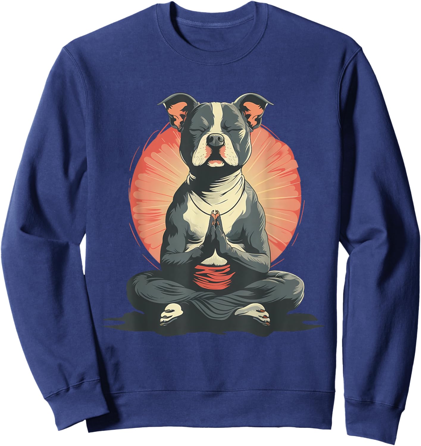 Meditation Dog Zen Buddha Buddhist Yoga Spiritual Hindu Sweatshirt - Sweatshirt | Navy