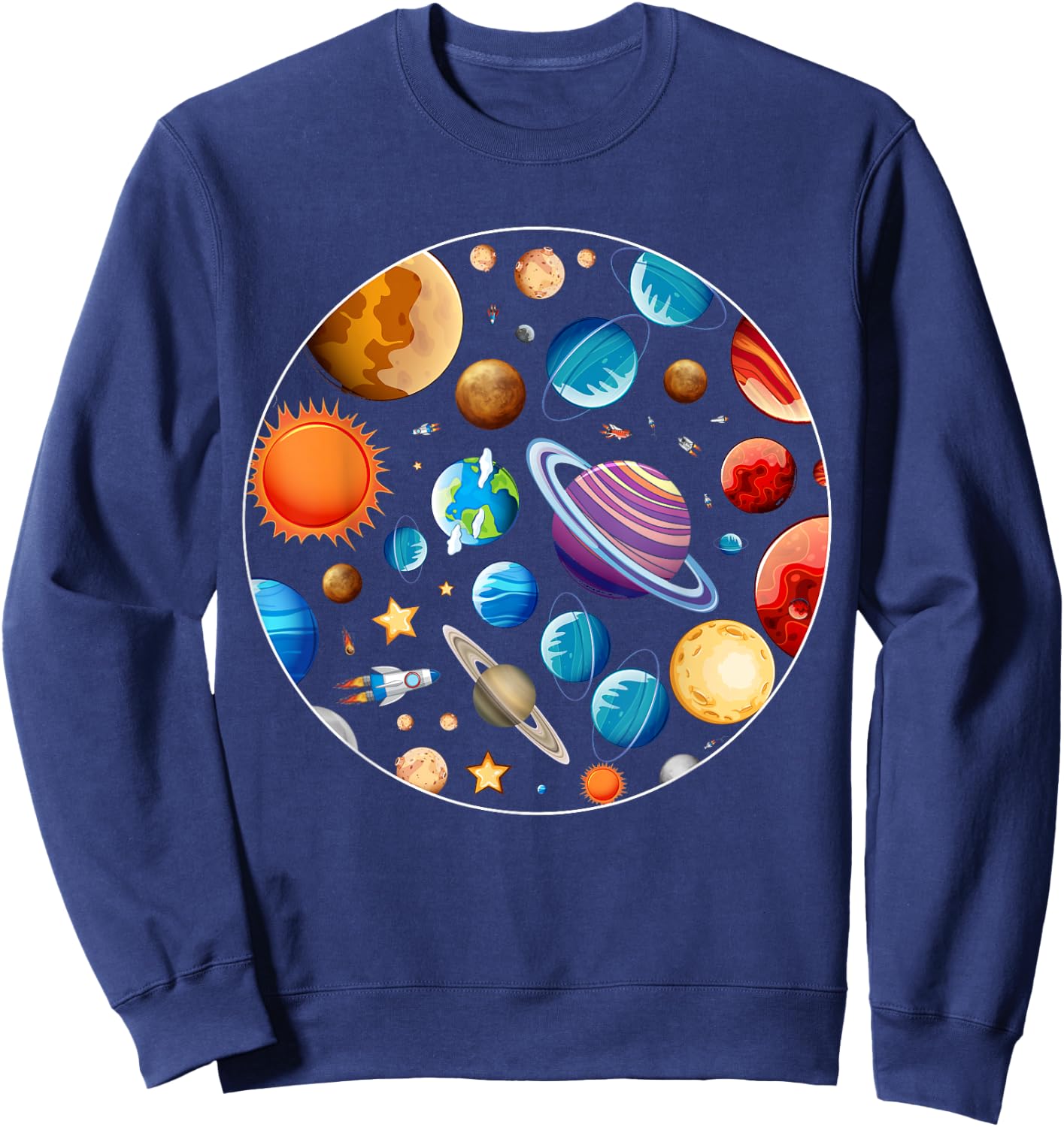 Planets Astronomy Universe Outer Space Science Sweatshirt - Sweatshirt | Navy