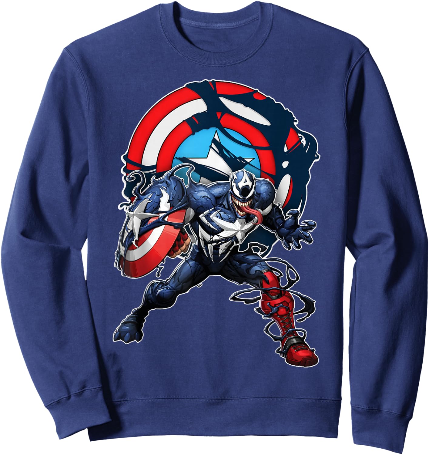 Marvel Spider-Man Maximum Venom Captain America Venomized Sweatshirt - Sweatshirt | Navy