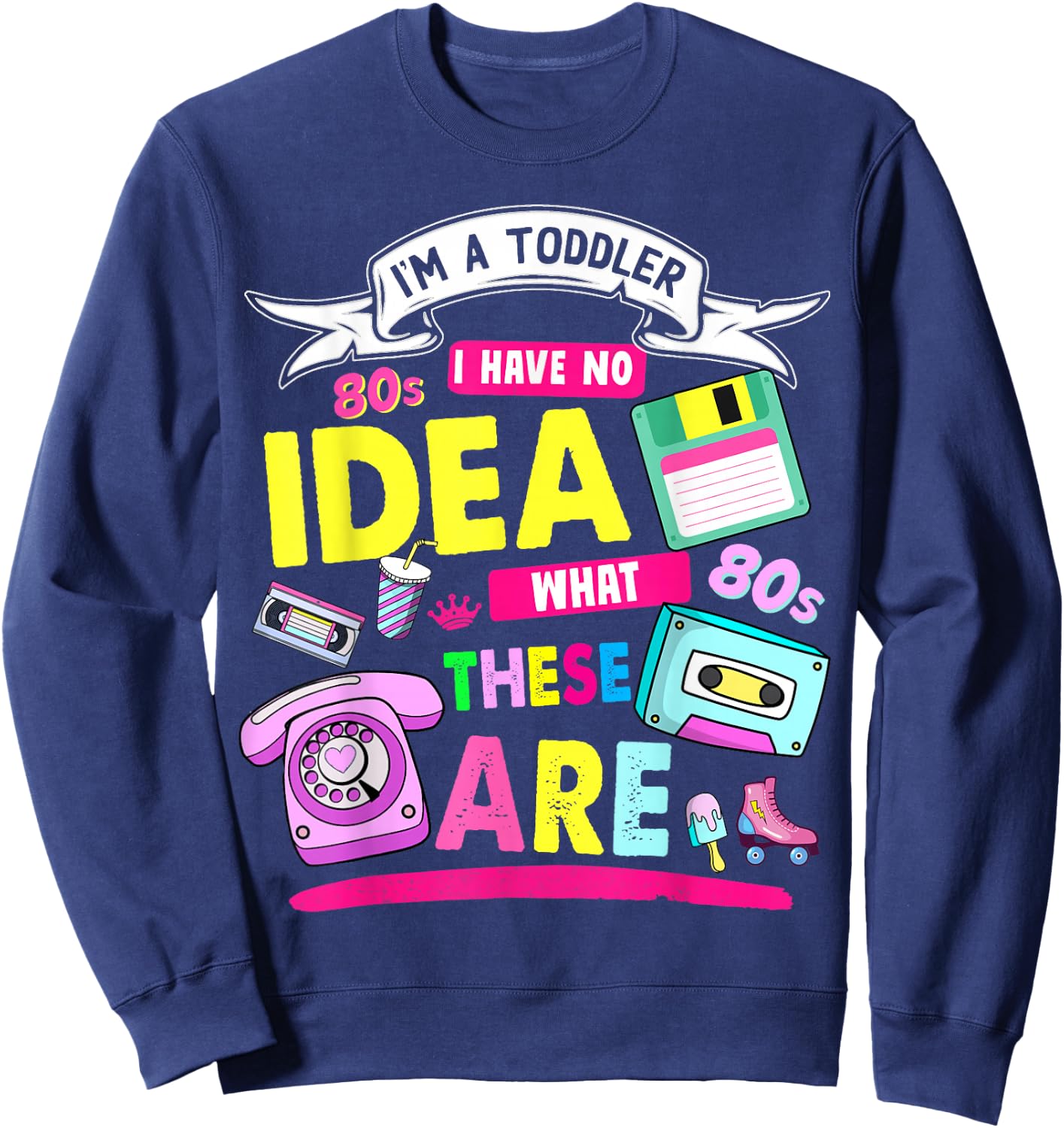 80s Outfit Ideas for Toddlers & 80s Theme Kids 80s Nostalgia Sweatshirt - Sweatshirt | Navy