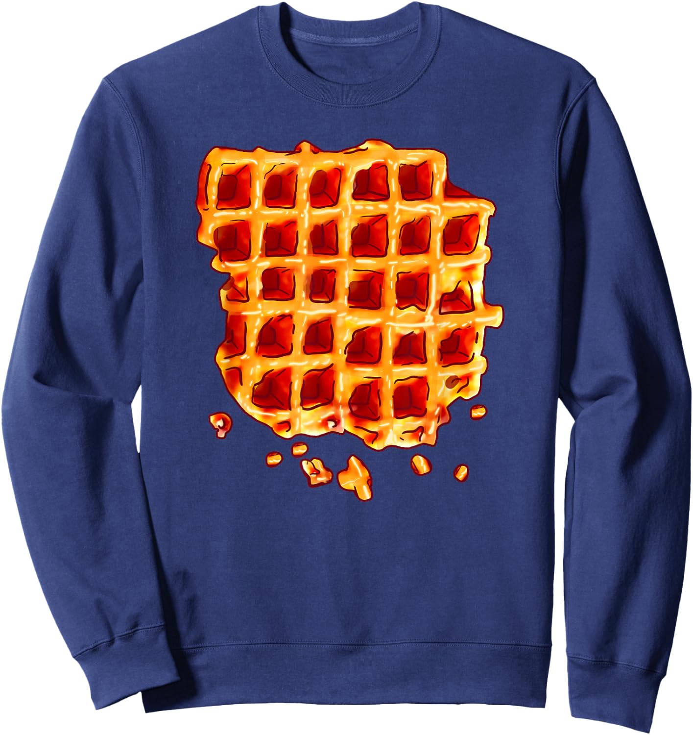 Belgian Waffle Syrup Breakfast Food Snack Waffle Lover Gift Sweatshirt - Sweatshirt | Navy
