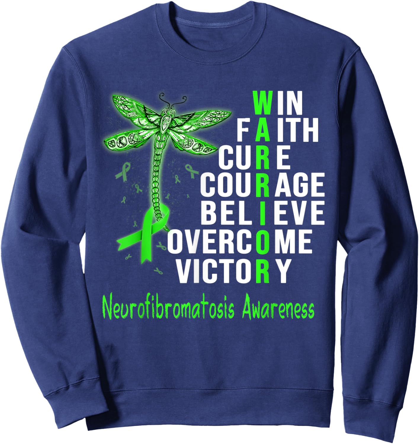 Neurofibromatosis Warrior Neurofibromatosis Awareness Sweatshirt - Sweatshirt | Navy