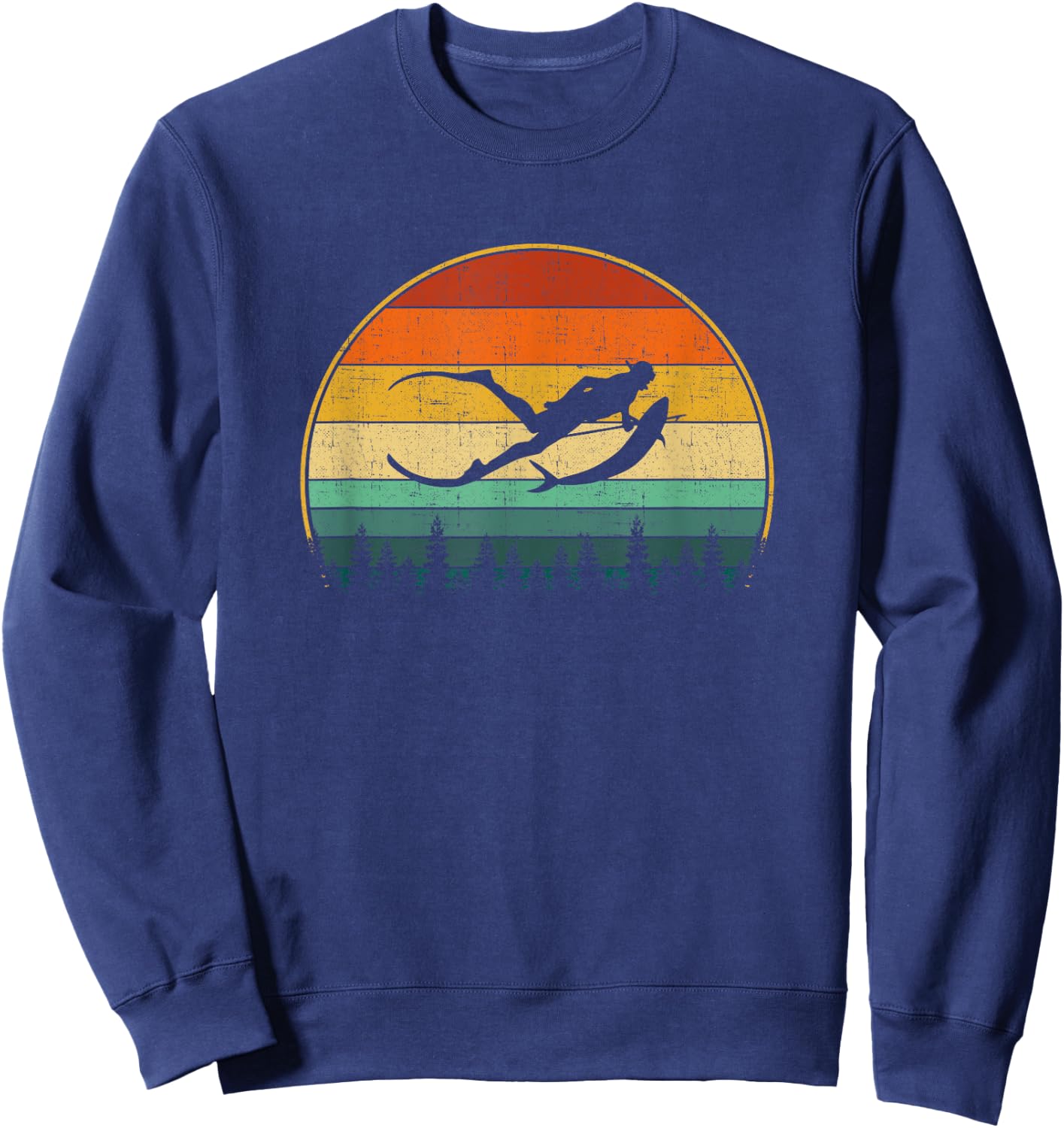 Spearfishing retro, spear fishing Sweatshirt - Sweatshirt | Navy