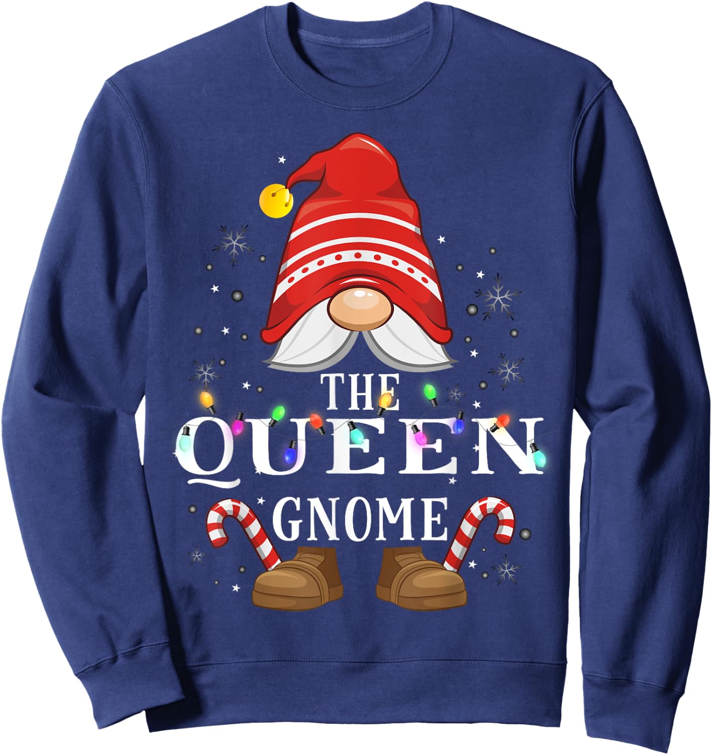 The Queen Gnome Family Christmas Pajama Party Sweatshirt - Sweatshirt | Navy