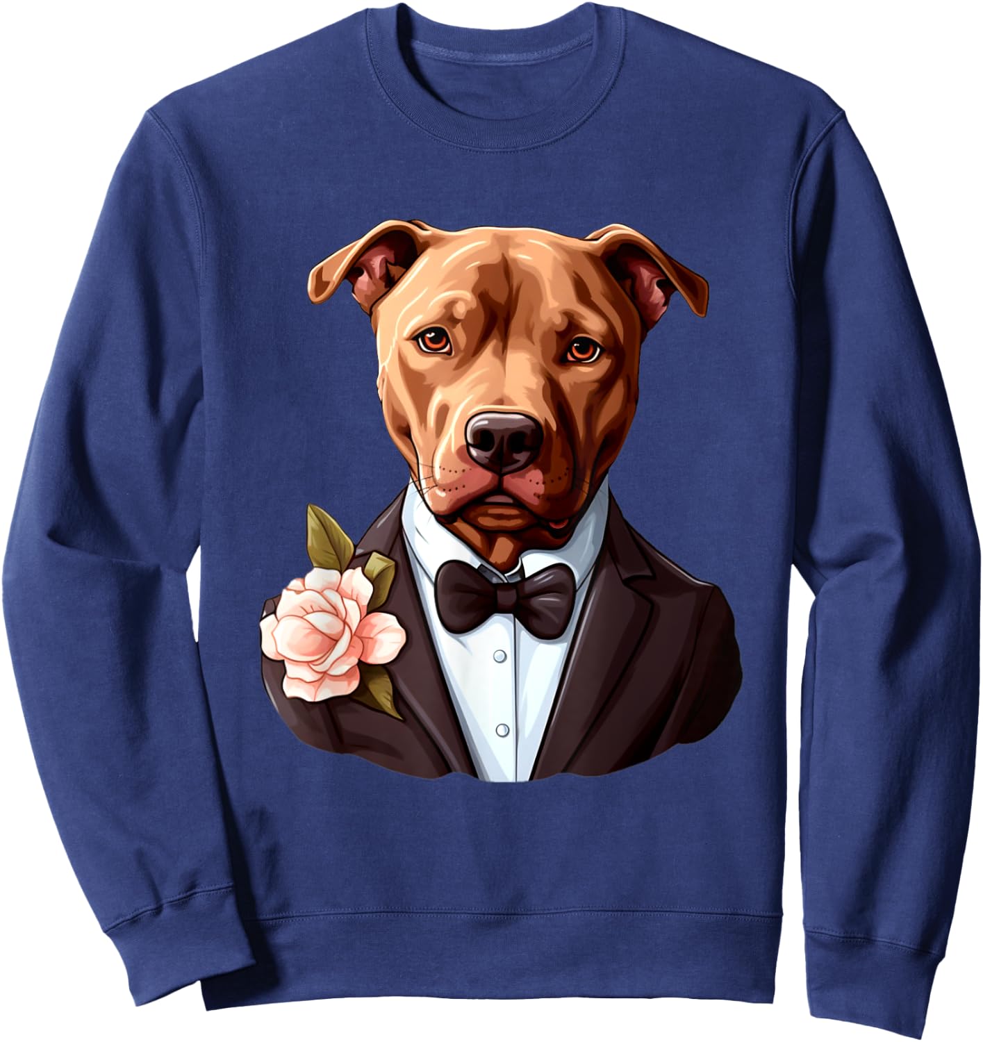 Pitbull Wedding Bride Groom Pet Dog Owners Lovers Wedding Women Sweatshirt - Sweatshirt | Navy