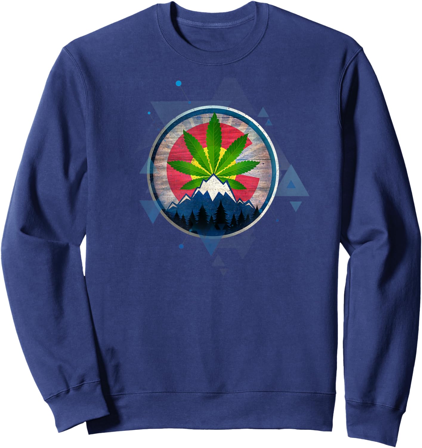 Colorado Weed Leaf Marijuana Pot Sweatshirt - Sweatshirt | Navy