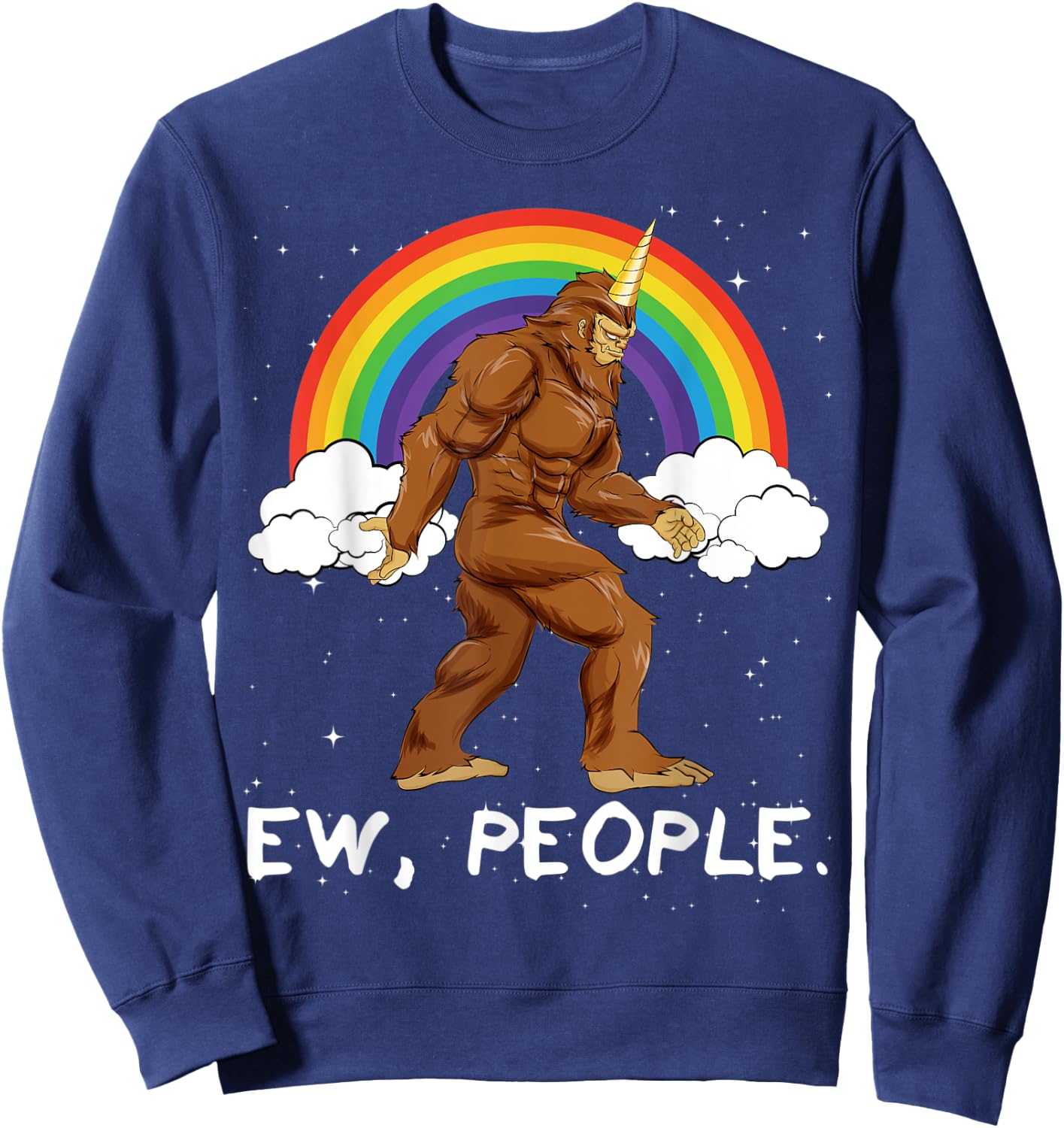 Bigfoot Unicorn Ew People Sasquatch Fantasy Sweatshirt - Sweatshirt | Navy
