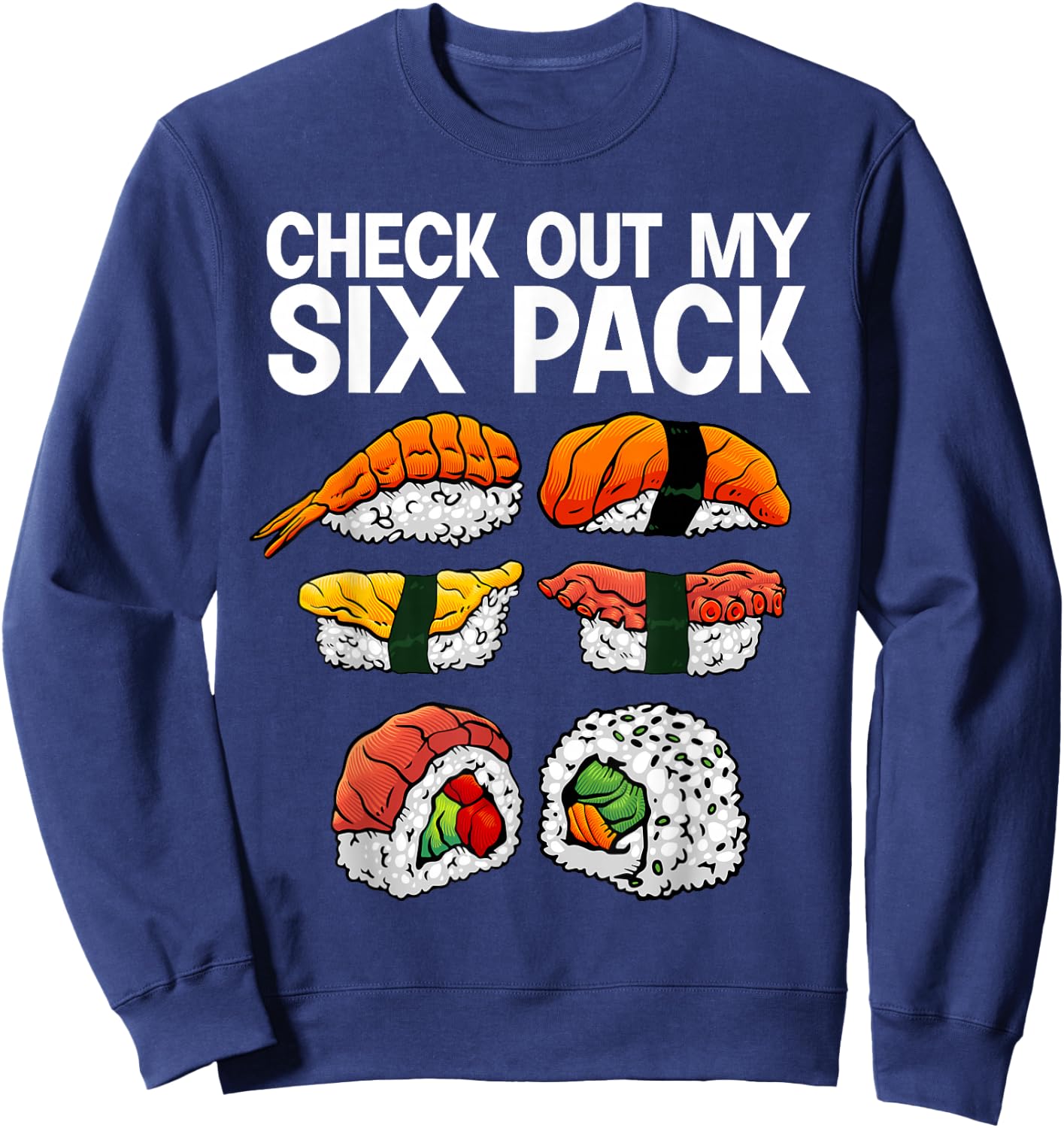 Cool Sushi Women Salmon Sushi Lovers Japanese Food Sweatshirt - Sweatshirt | Navy
