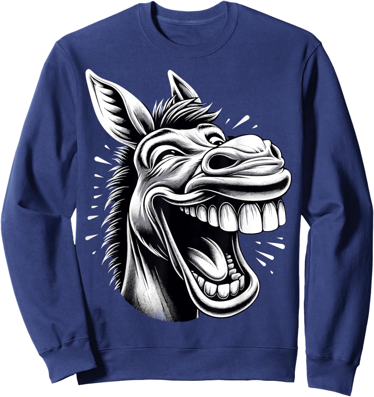 Funny Laughing Donkey Sweatshirt - Sweatshirt | Navy