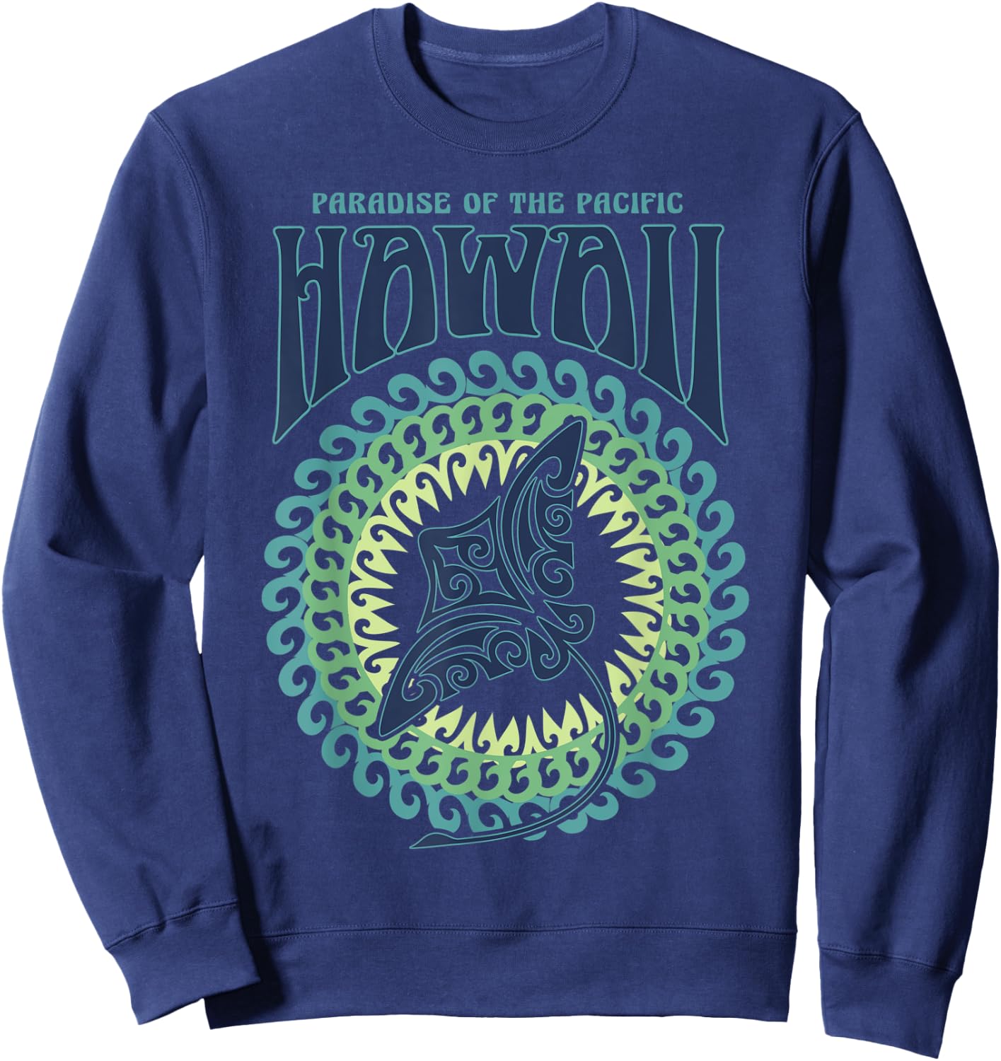 Hawaiian Stingray, Hawaii shirt for tourist, Tribal shirt Sweatshirt - Sweatshirt | Navy
