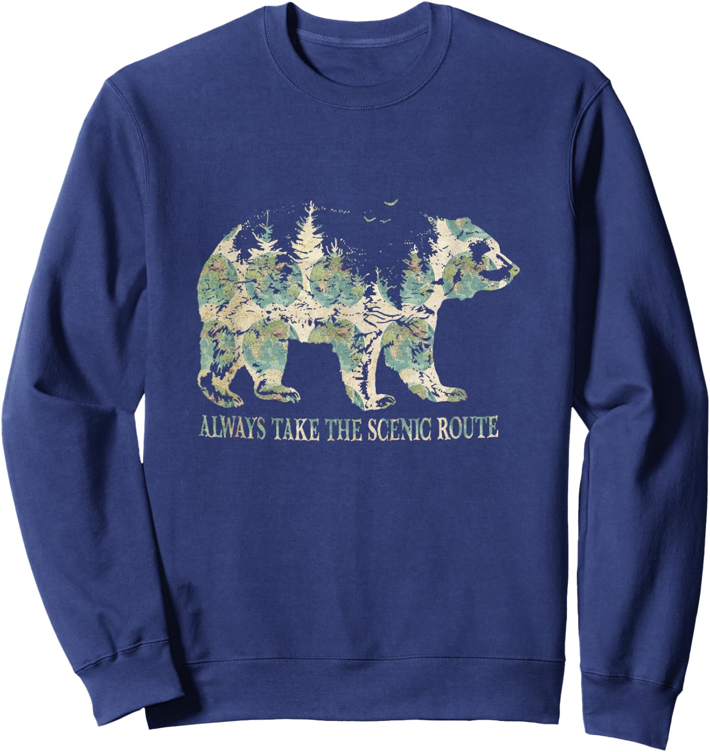 Always Take The Scenic Route Sweatshirt - Sweatshirt | Navy