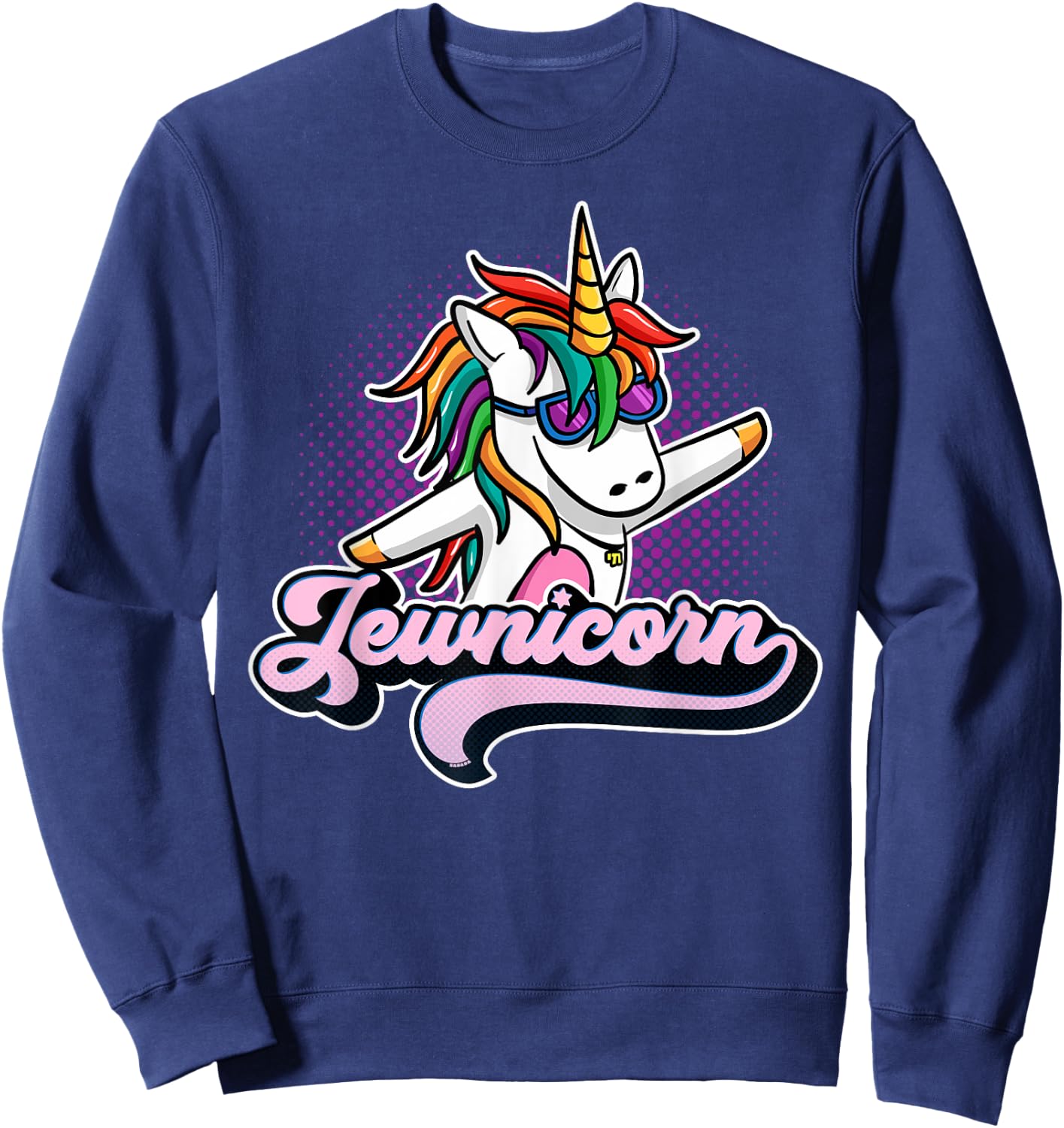 Jewnicorn Funny Jewish Unicorn Sweatshirt - Sweatshirt | Navy
