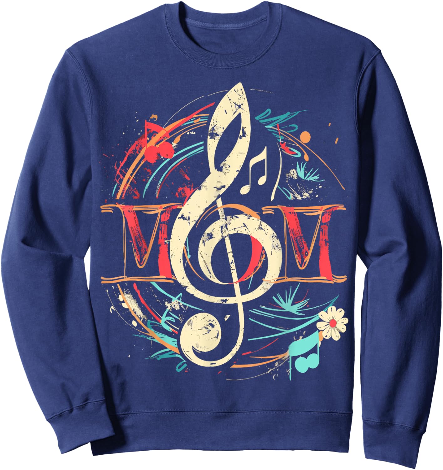 MOM Music note design Gifts for music lovers Sweatshirt - Sweatshirt | Navy