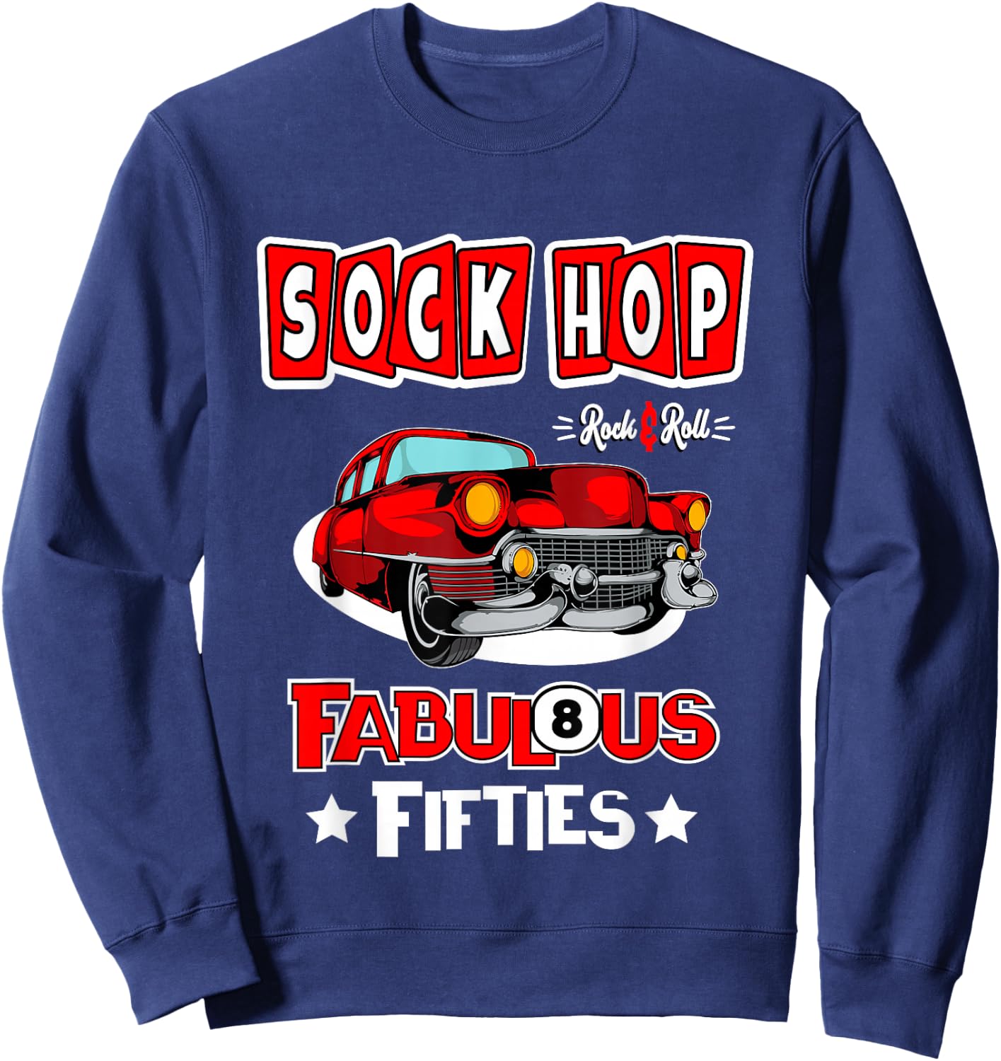 1950s Sock Hop Dance Vintage 50s Costume Rockabilly Party Sweatshirt - Sweatshirt | Navy