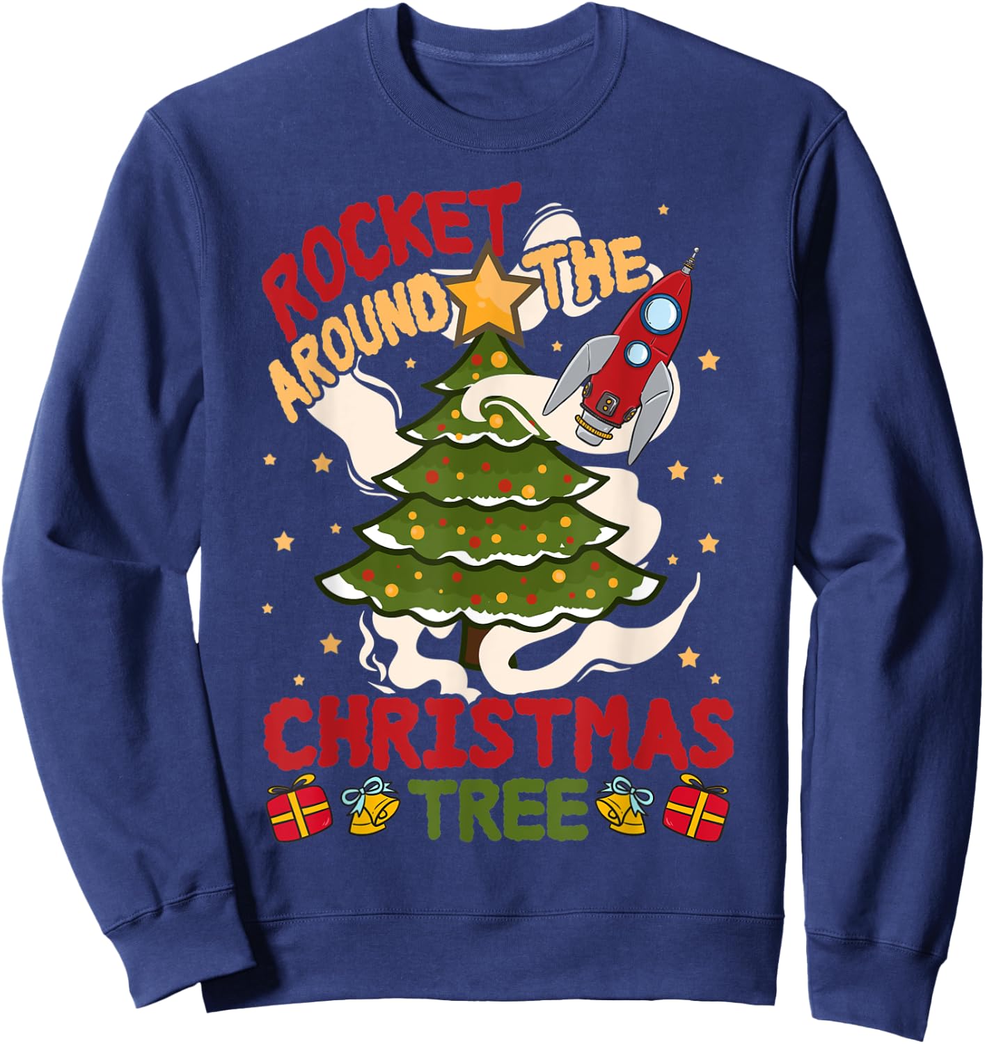 Rocket around the Christmas Tree - Cute Xmas Sweater Sweatshirt - Sweatshirt | Navy