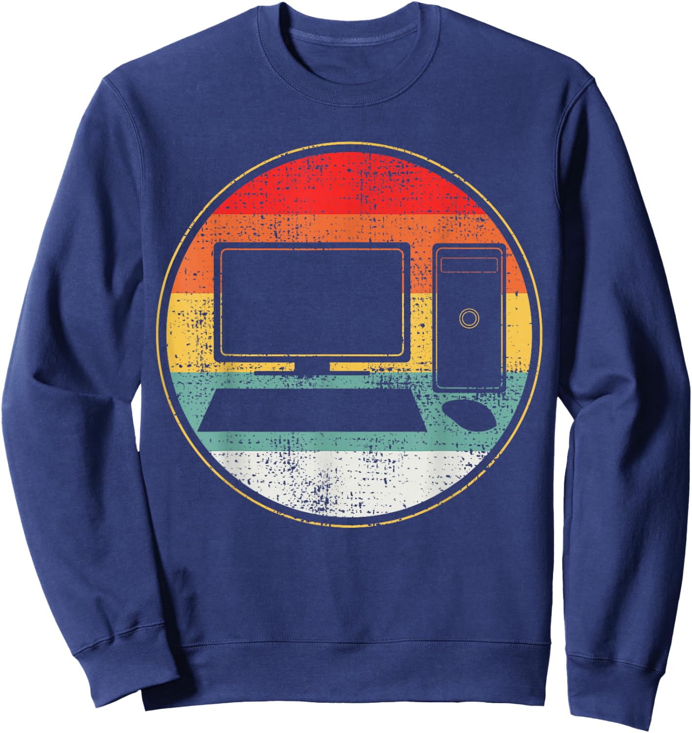 Computer Computer Science IT Support Retro Vintage Sweatshirt - Sweatshirt | Navy