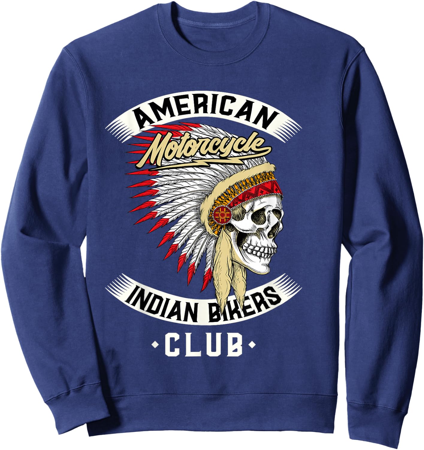 American Motorcycle Indian Bikers Club - Chopper Biker Sweatshirt - Sweatshirt | Navy