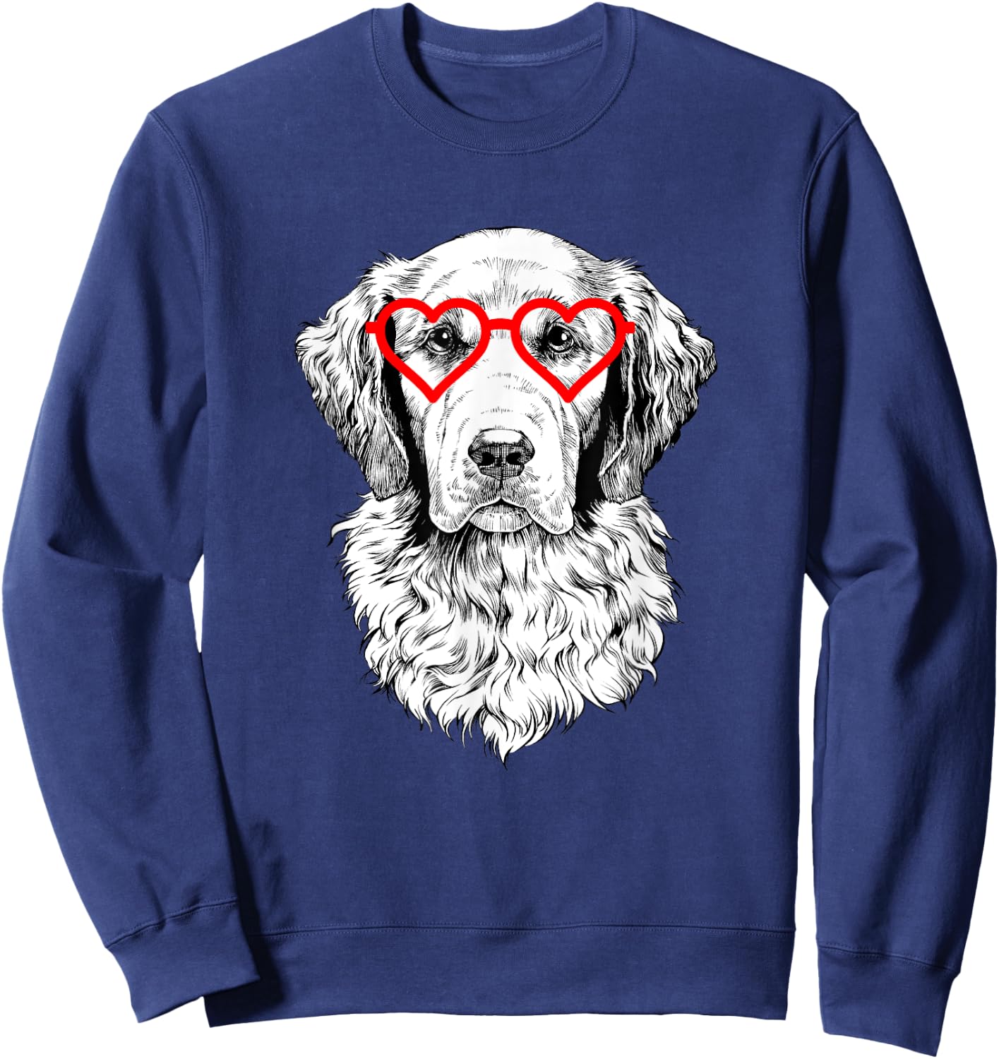 Golden Retriever Valentines Day Dog mom Dog Lover Men Women Girls Kids Sweatshirt - Sweatshirt | Navy