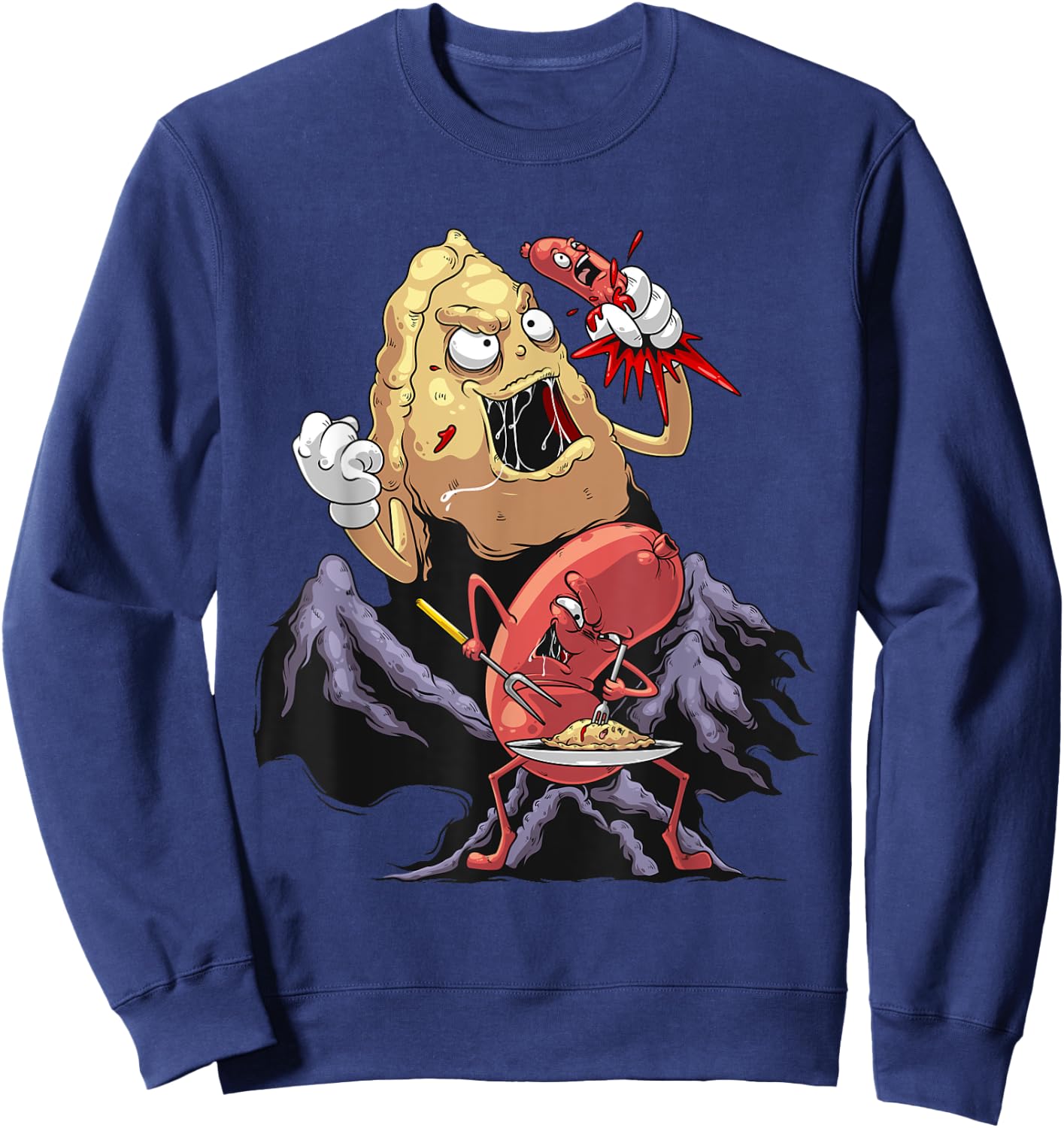 Cool Pierogi And Kielbasa Polish Food | Funny Foodie Gift Sweatshirt - Sweatshirt | Navy
