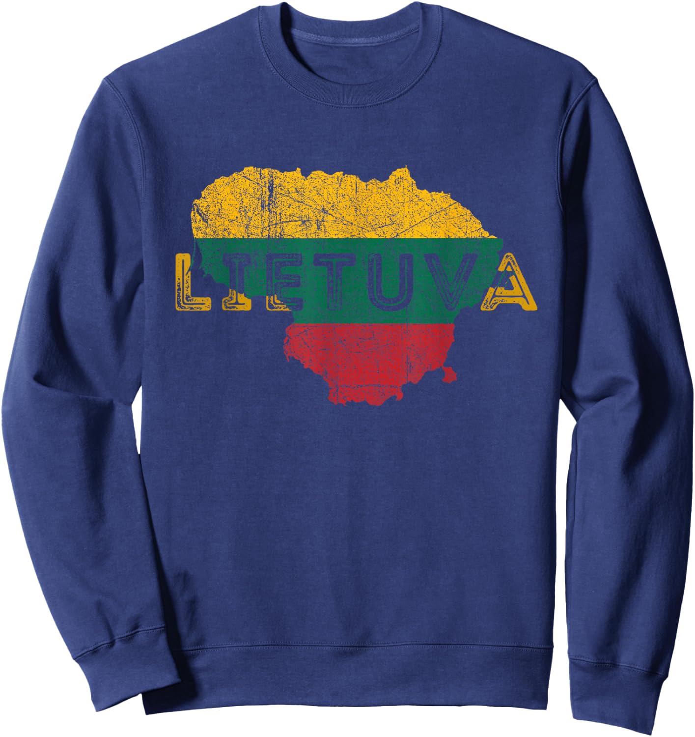 Lithuanian Map and Flag Keepsakes - Lithuania Sweatshirt - Sweatshirt | Navy