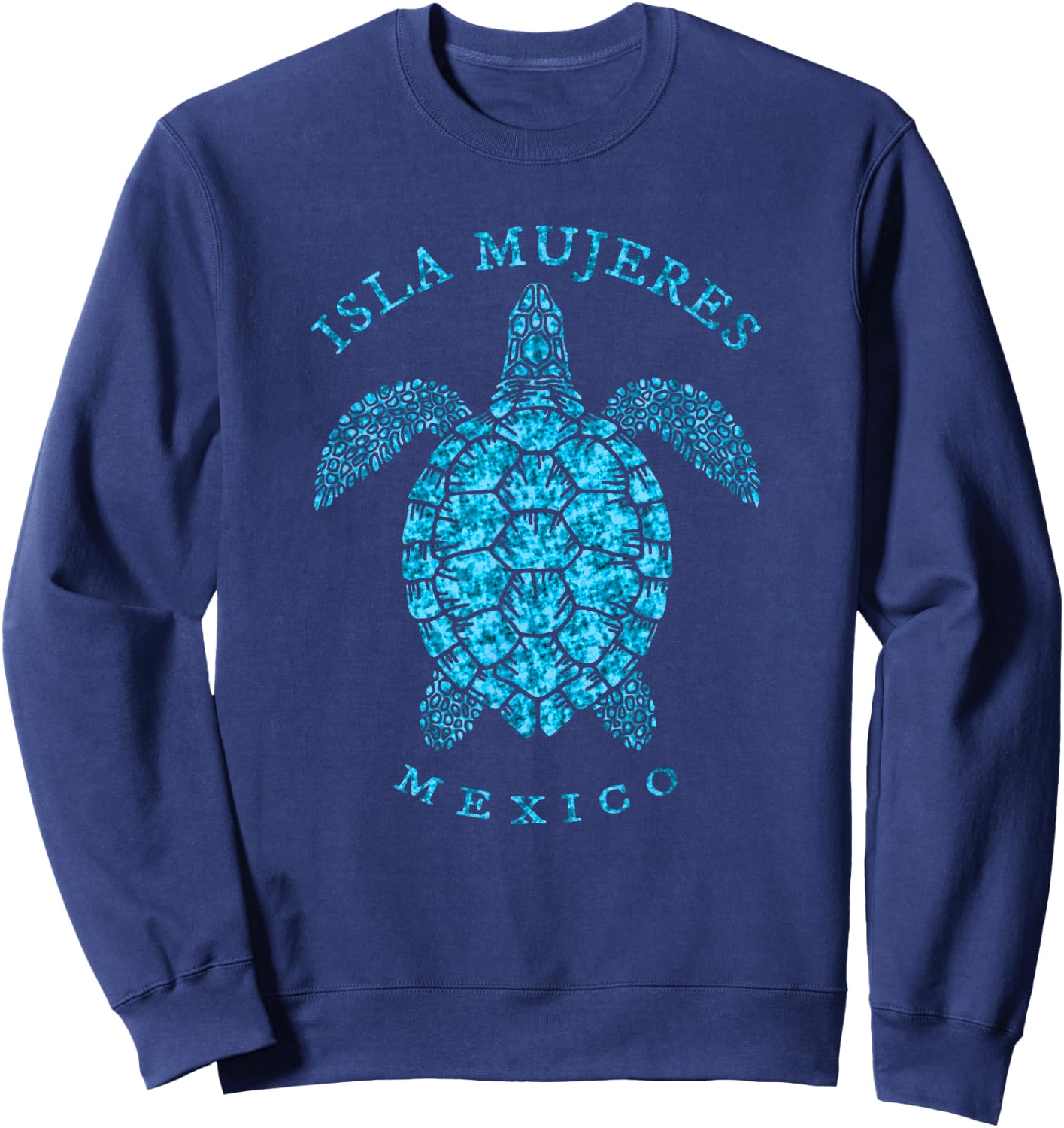 Retro Isla Mujeres Mexico Beach Sea Turtle Vacation Souvenir Women Kids Sweatshirt - Sweatshirt | Navy