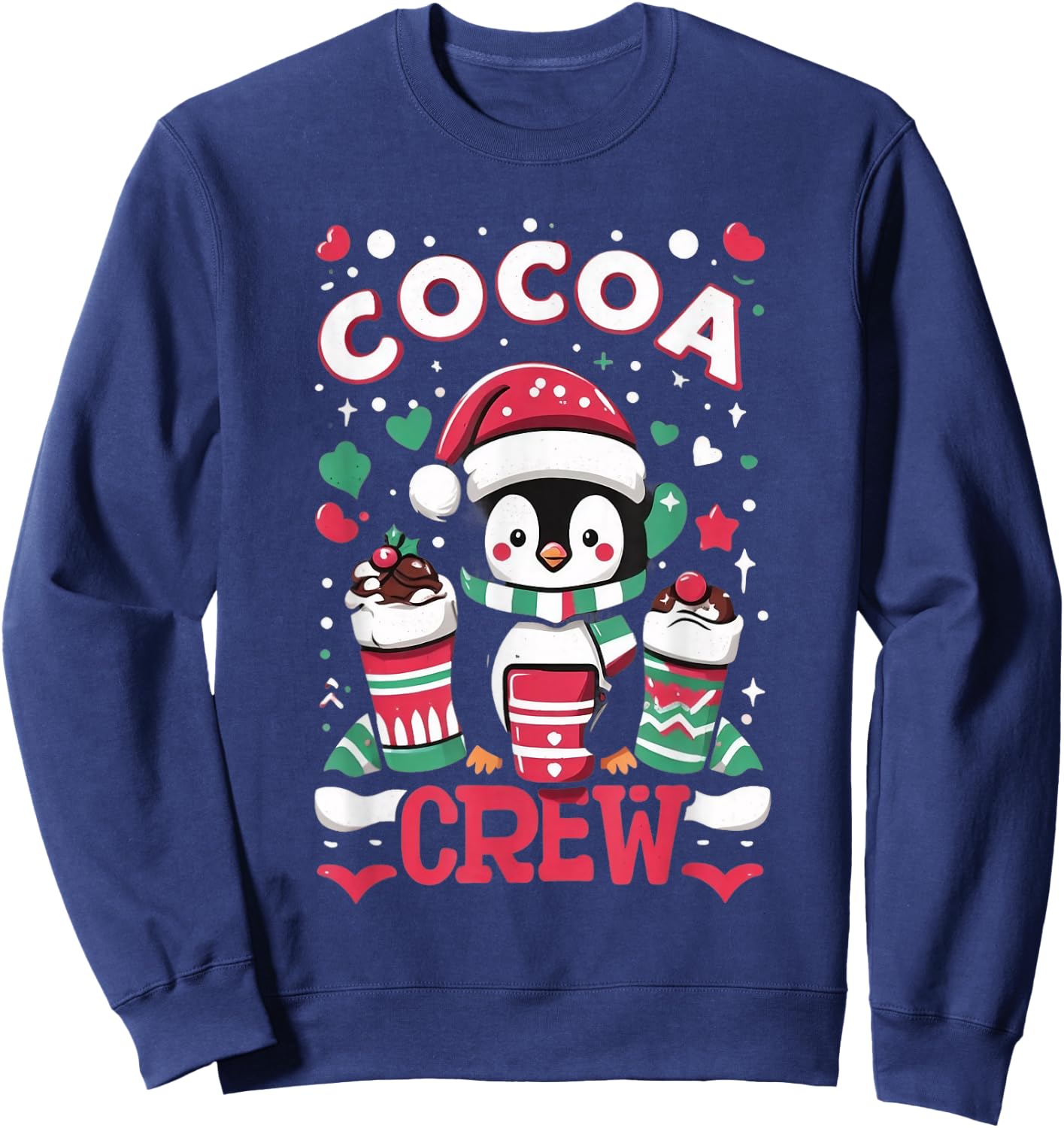 Cocoa Crew - Cozy Winter Hot Chocolate Lover Sweatshirt - Sweatshirt | Navy