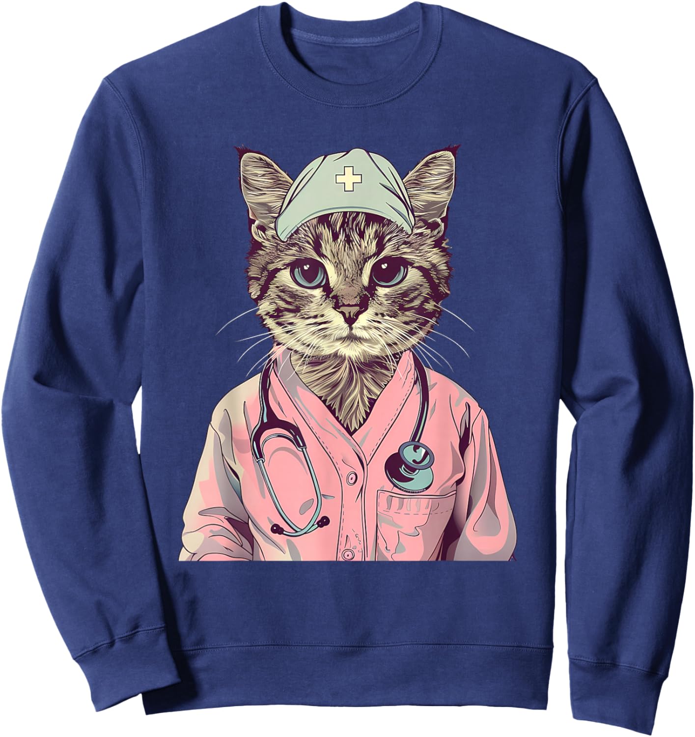 Doctor Cat Lover Nurse Cat Medical Cat Nurse Appreciation Sweatshirt - Sweatshirt | Navy